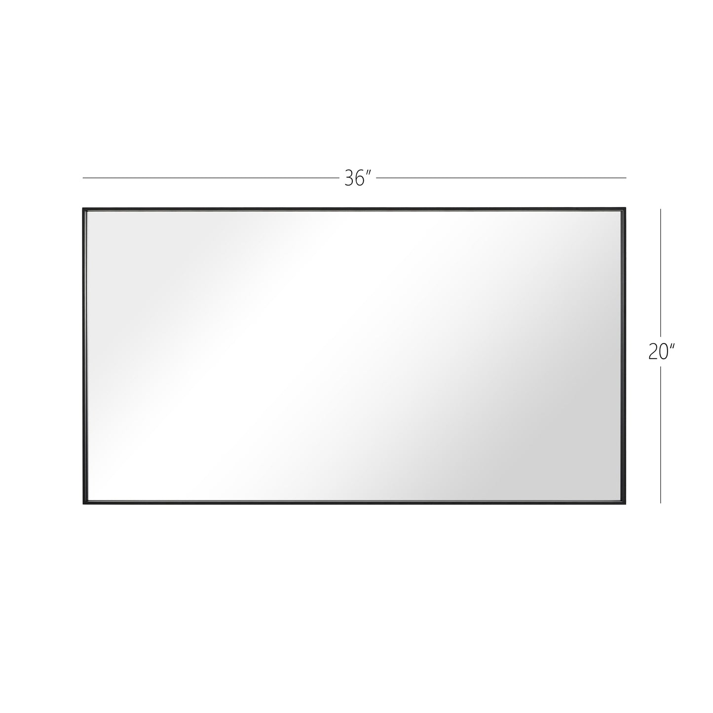 Reflections Sleek Modern Black Aluminum Framed Wall Mirror