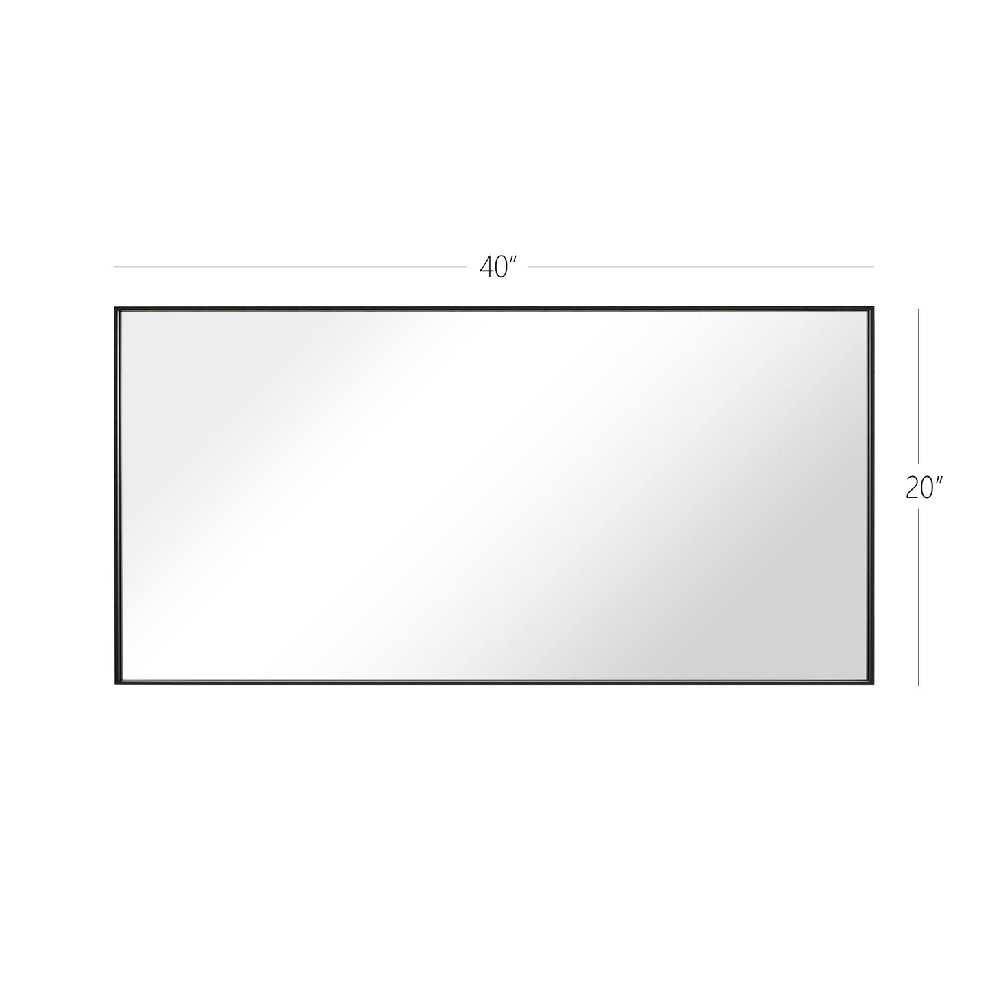 Reflections Sleek Modern Black Aluminum Framed Wall Mirror