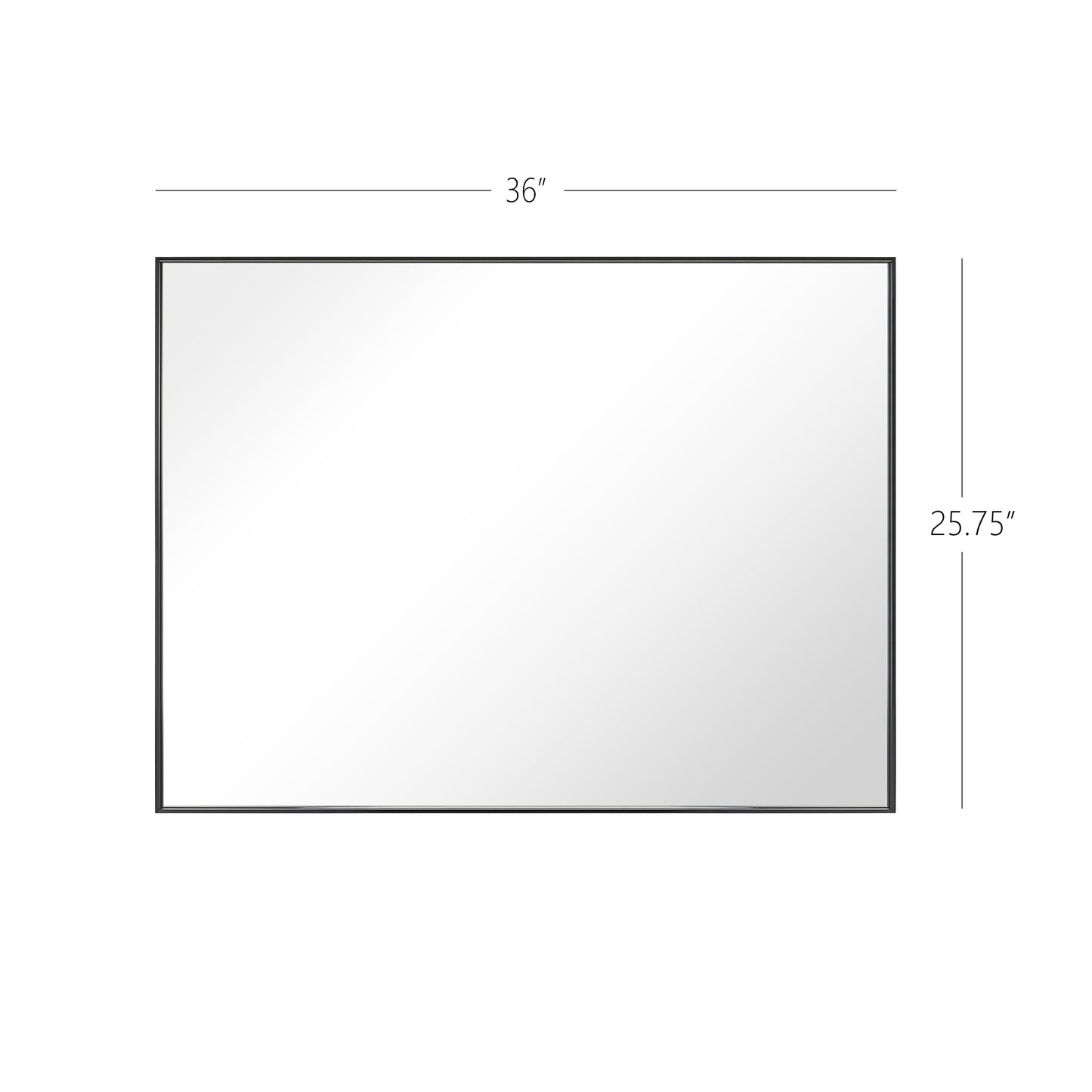 Reflections Sleek Modern Black Aluminum Framed Wall Mirror