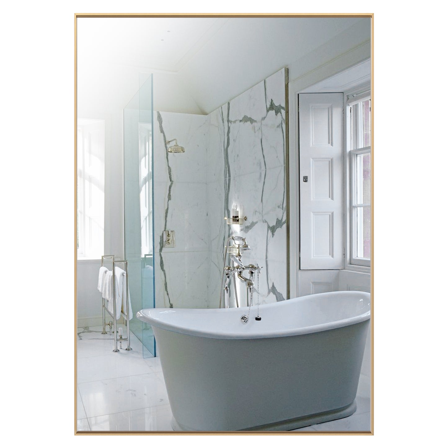 Reflections Sleek Modern Gold Aluminum Framed Wall Mirror