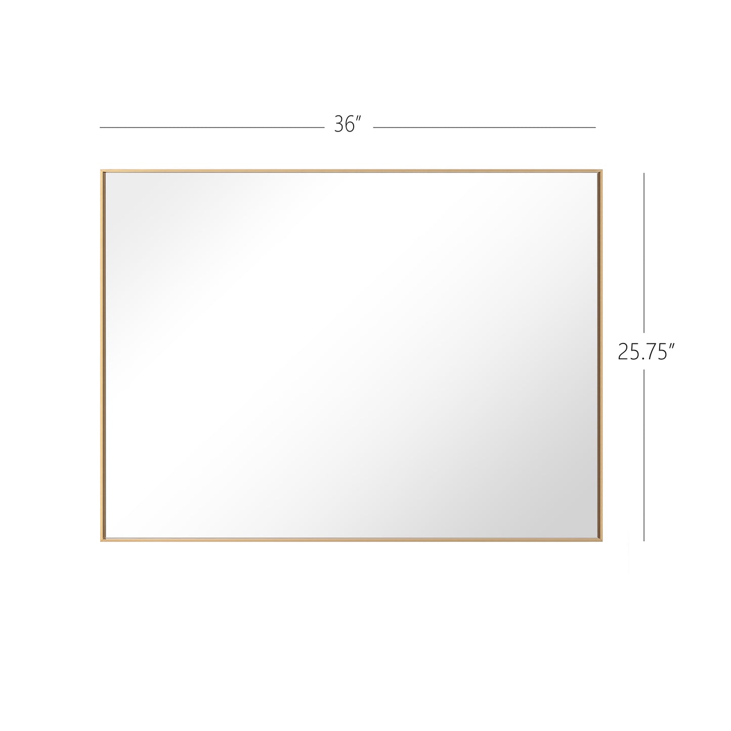 Reflections Sleek Modern Gold Aluminum Framed Wall Mirror