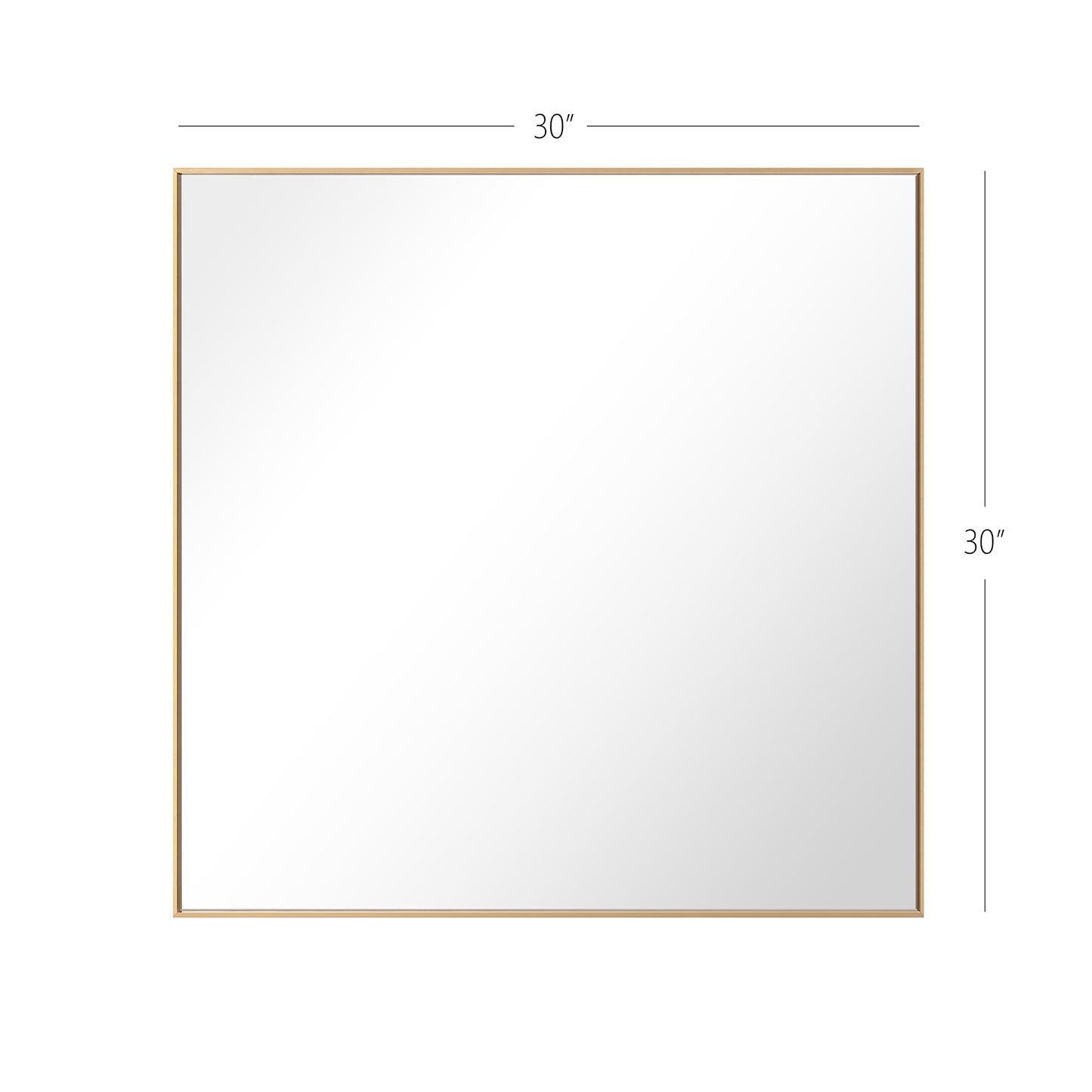 Reflections Sleek Modern Gold Aluminum Framed Wall Mirror
