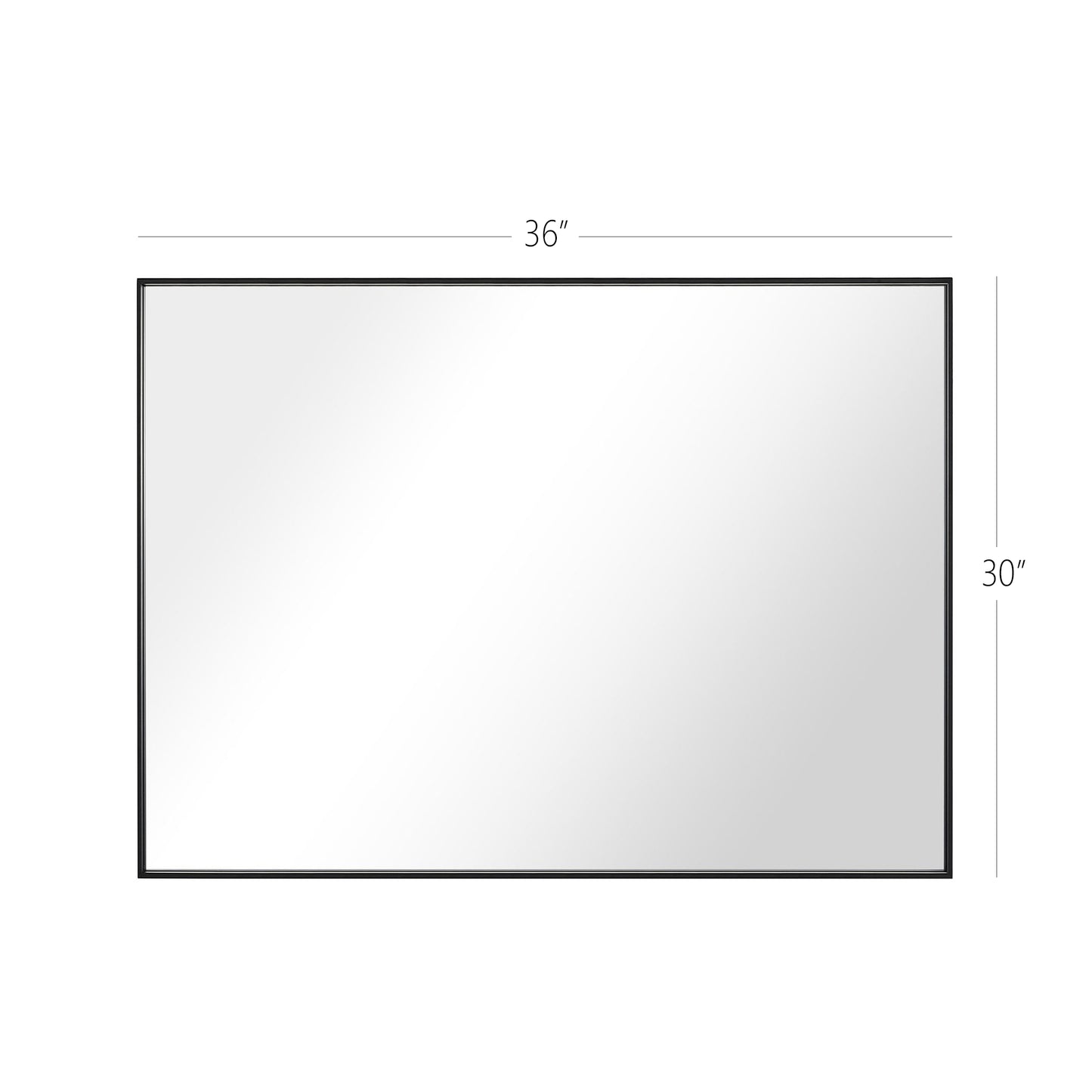 Reflections Sleek Modern Black Aluminum Framed Wall Mirror