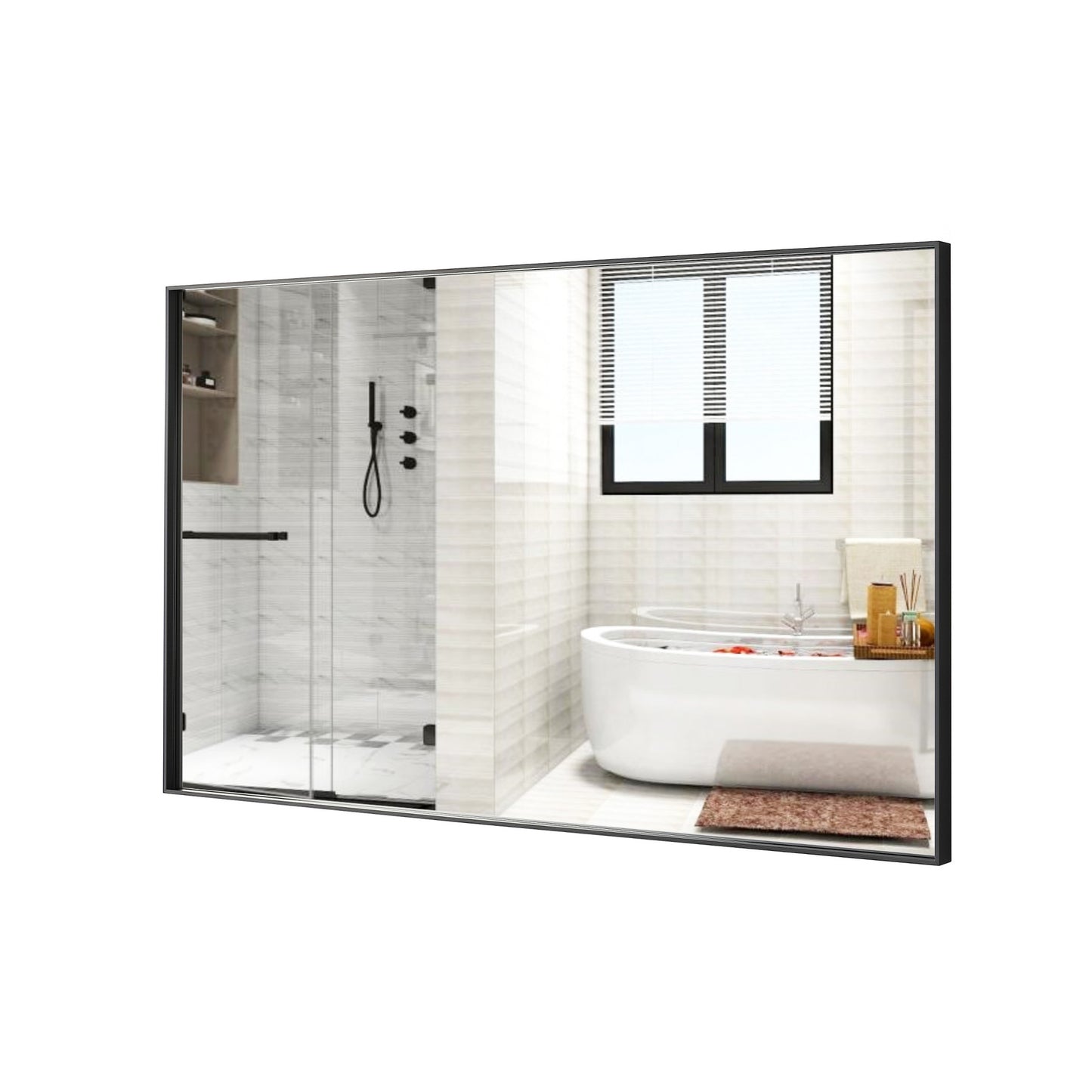 Reflections Sleek Modern Black Aluminum Framed Wall Mirror