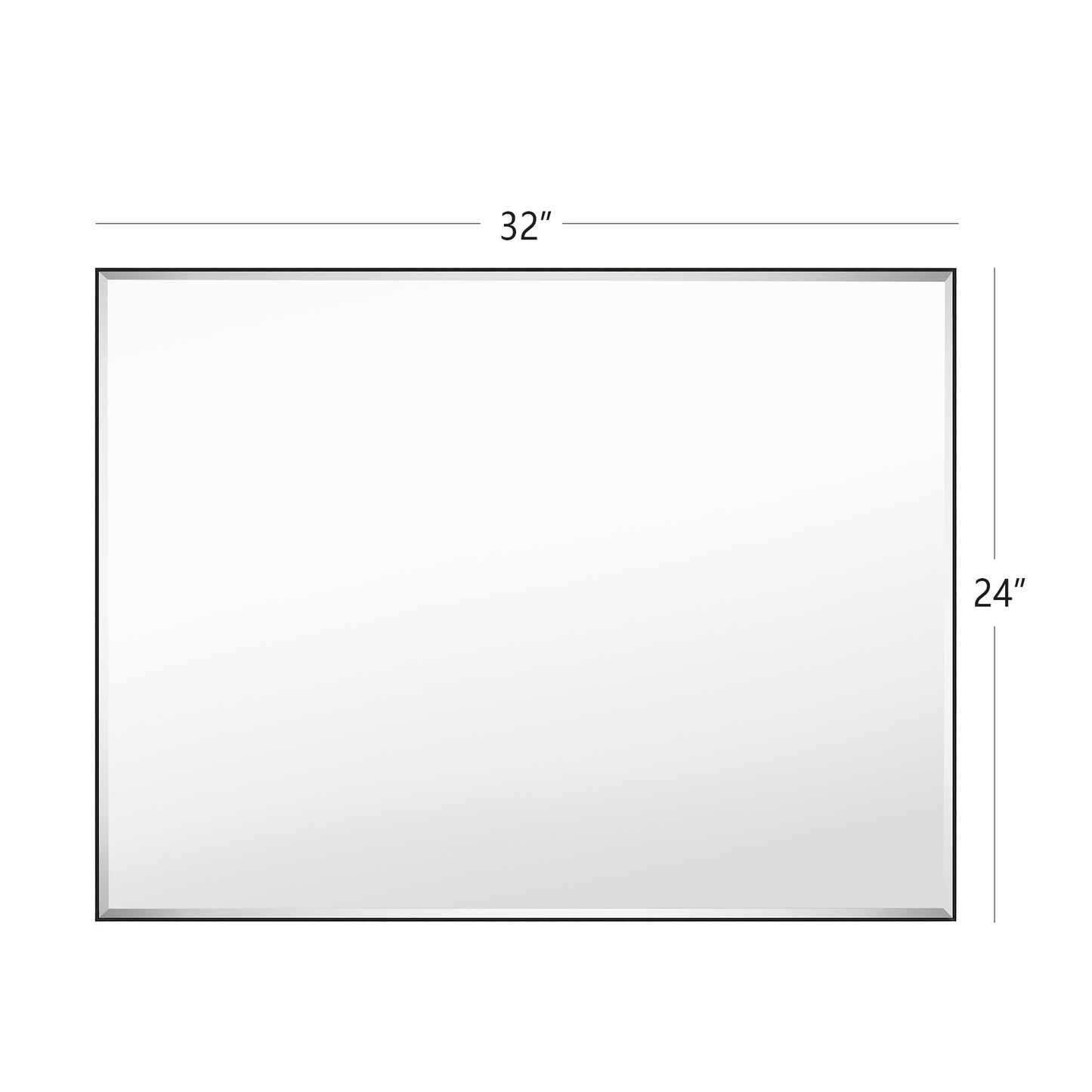 Reflections Sleek Modern Black Aluminum Framed Beveled Wall Mirror