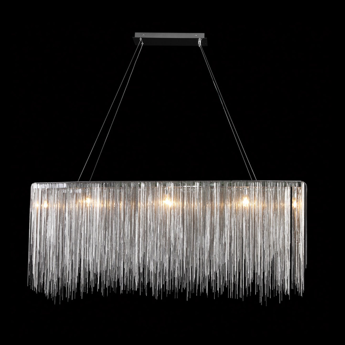 Fountain Ave Chrome Statement Chain Linear Chandelier