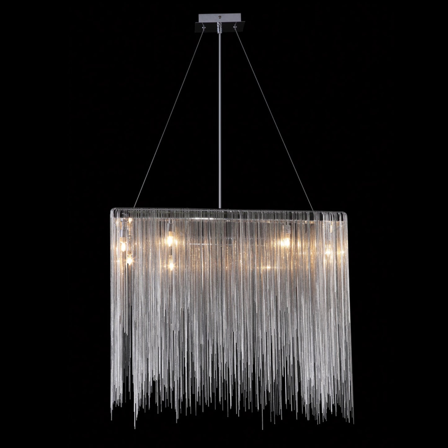 Fountain Ave Chrome Statement Chain Square Chandelier
