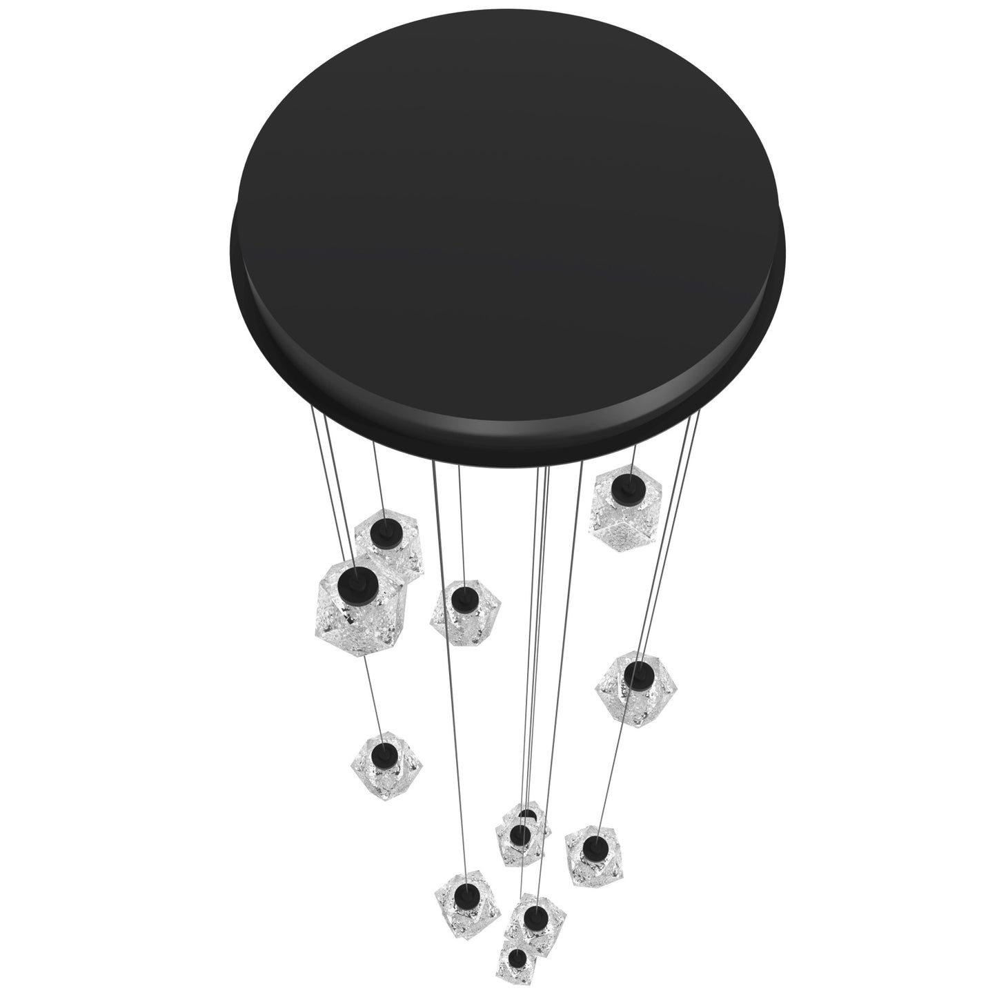Beluga 13-Light Modern Black LED Pendant Light