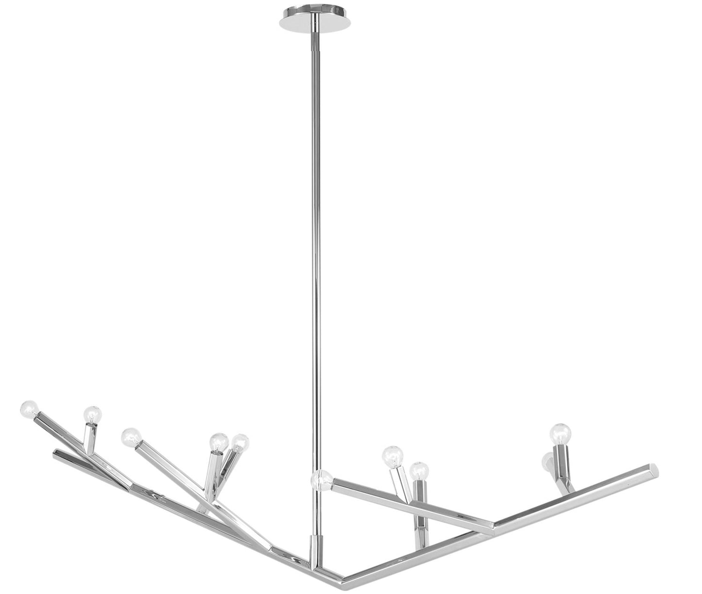 The Oaks Polished Nickel Linear 12-Light Branch Chandelier