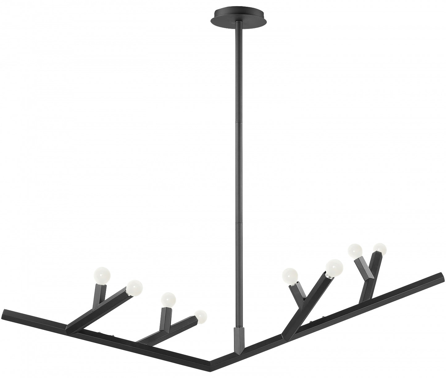 The Oaks Matte Black Linear 8-Light Branch Chandelier
