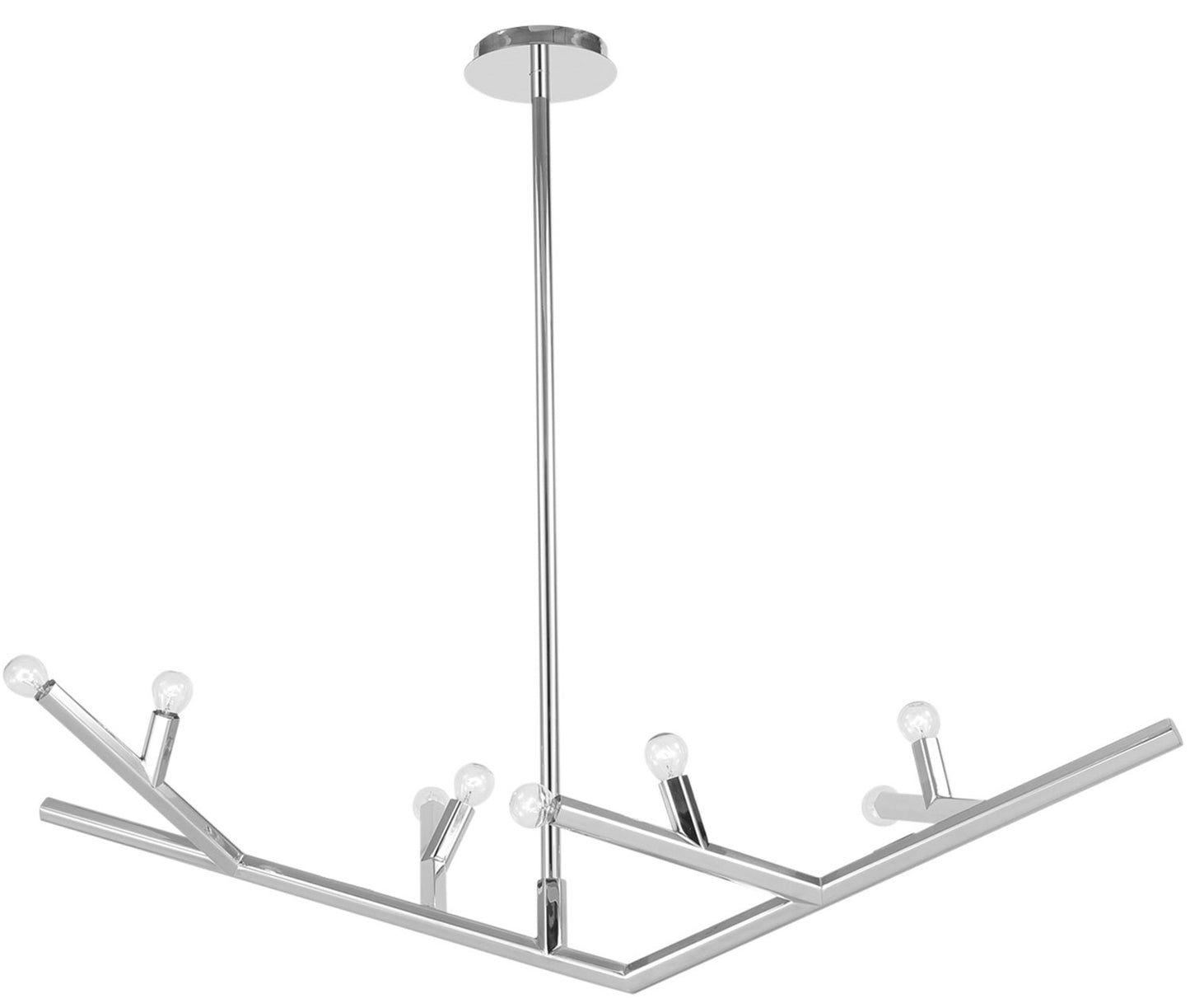 The Oaks Polished Nickel Linear 8-Light Branch Chandelier