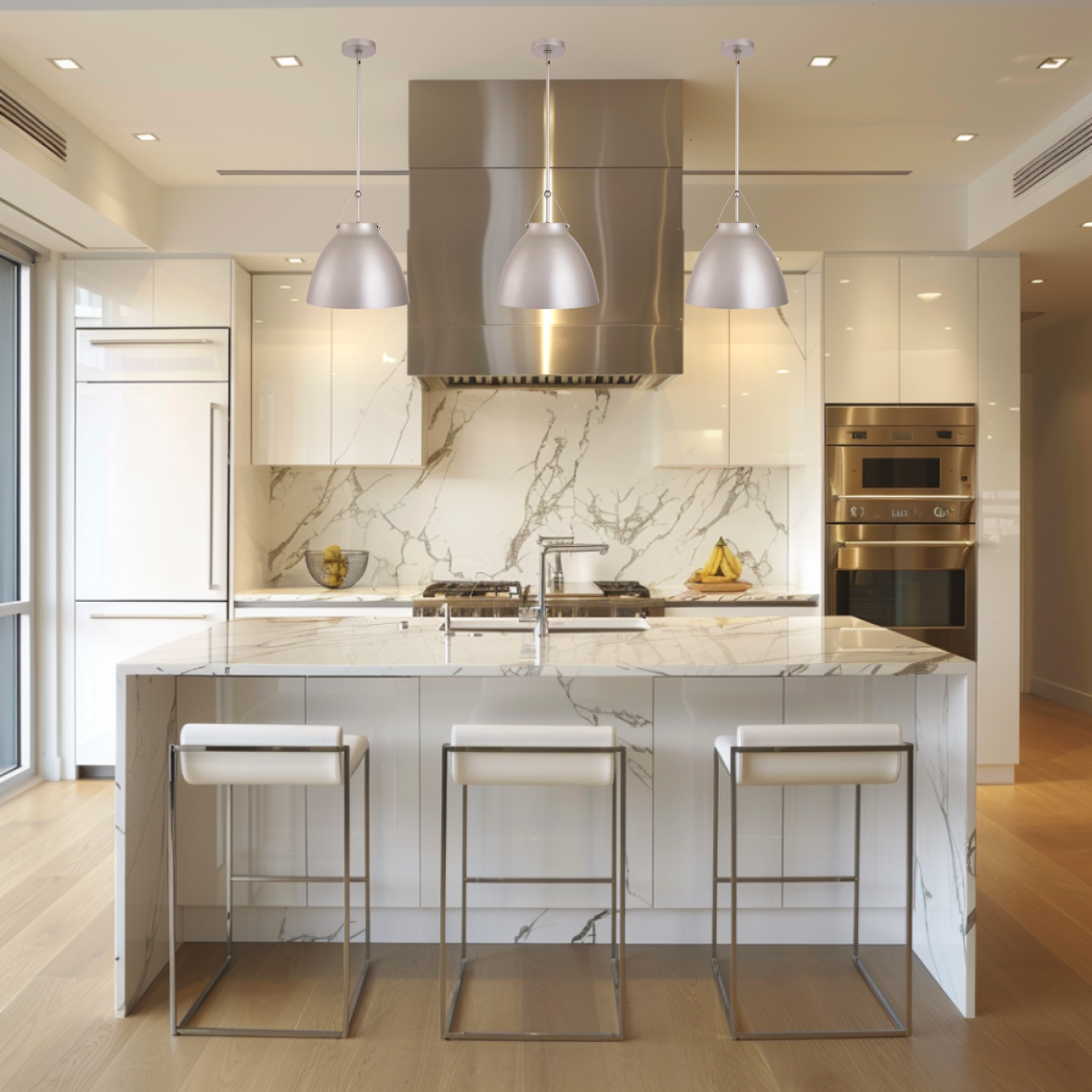 Loft Modern 1-Light Silver Metal Pendant Light