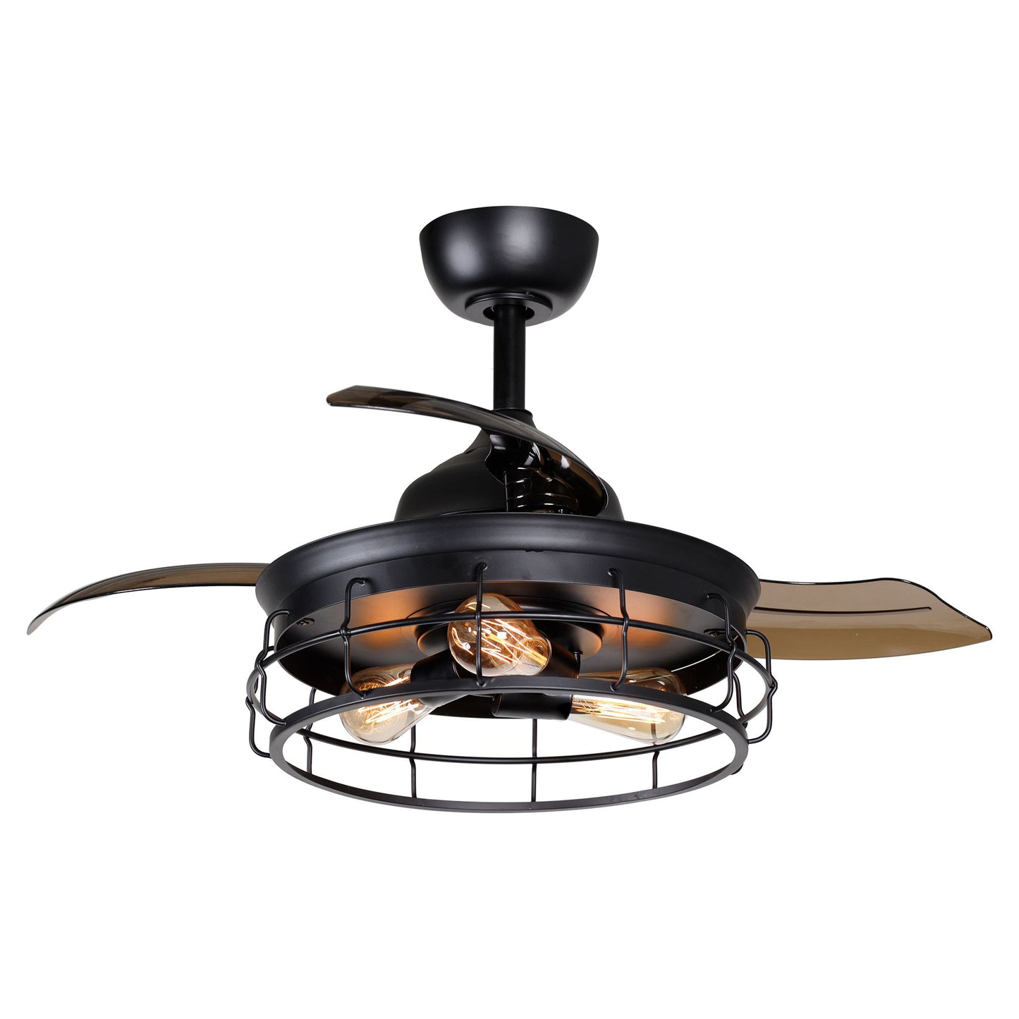 Luxe Twirl Industrial 36" Retractable ABS Blades Fandalier Ceiling Fan