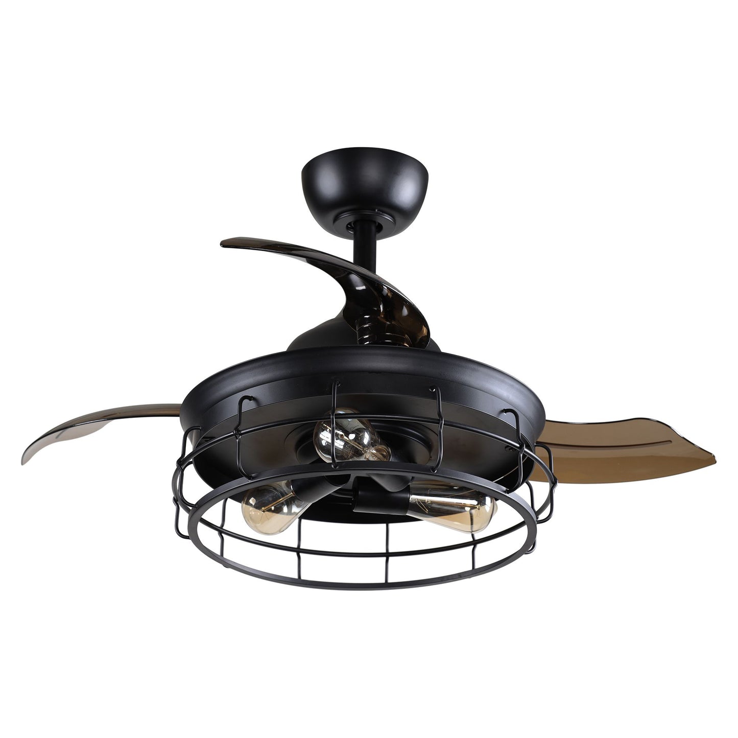 Luxe Twirl Industrial 36" Retractable ABS Blades Fandalier Ceiling Fan