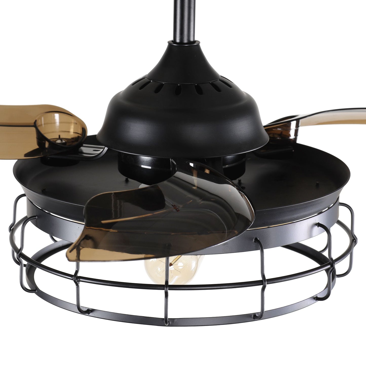 Luxe Twirl Industrial 36" Retractable ABS Blades Fandalier Ceiling Fan