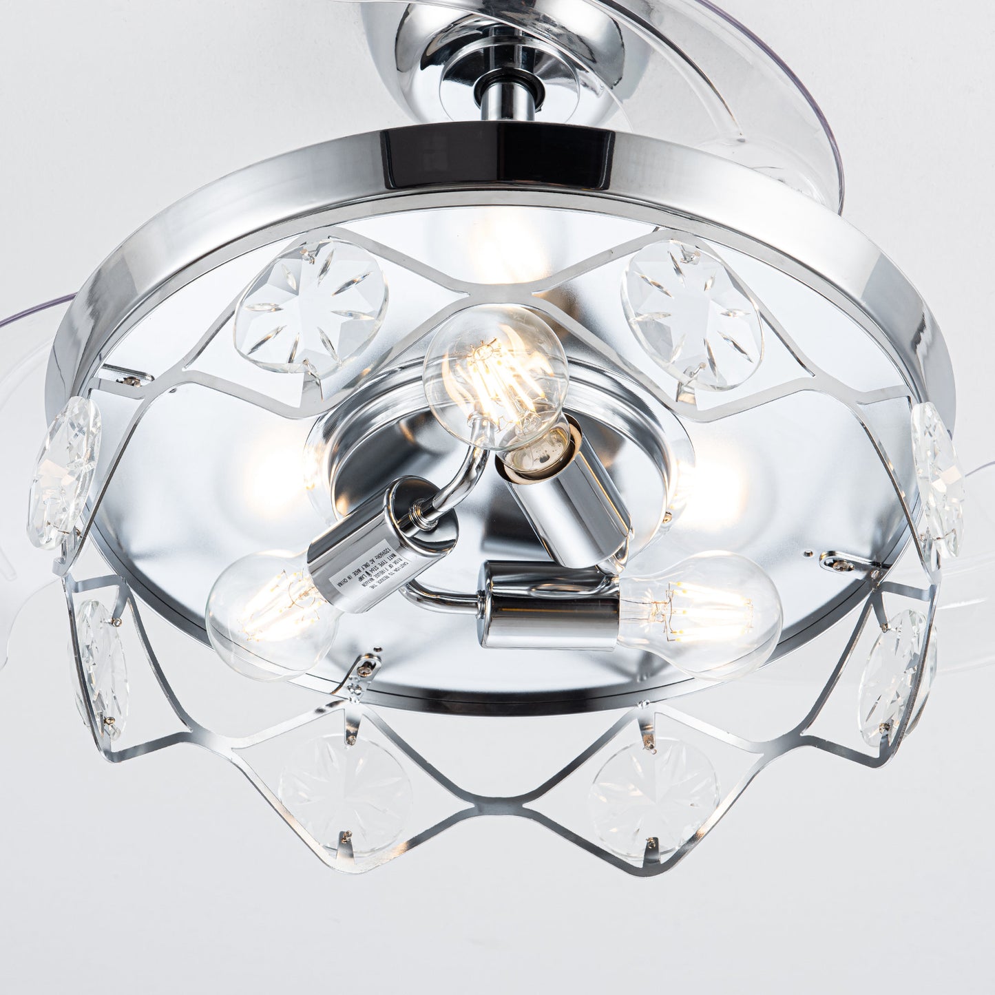 Luxe Twirl 36" Modern 3-Blades Chrome Retractable Fandalier Ceiling Fan