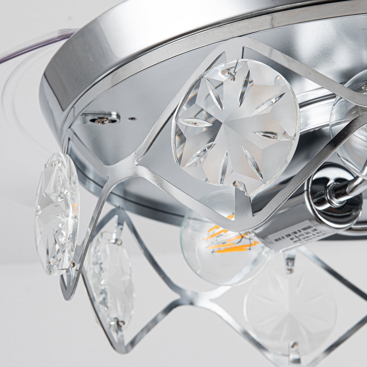 Luxe Twirl 36" Modern 3-Blades Chrome Retractable Fandalier Ceiling Fan