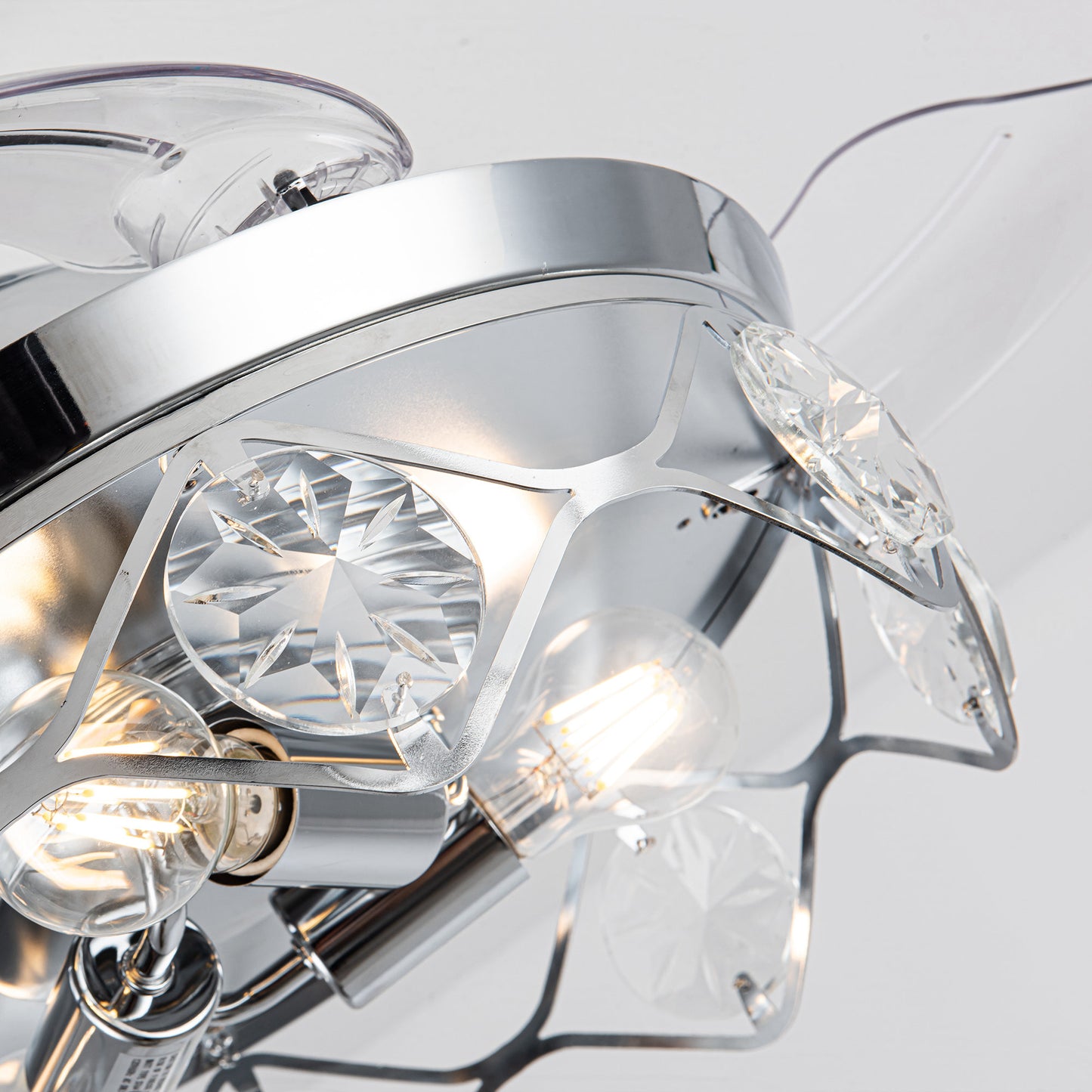 Luxe Twirl 36" Modern 3-Blades Chrome Retractable Fandalier Ceiling Fan