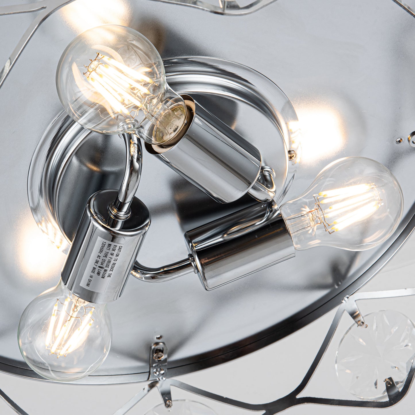 Luxe Twirl 36" Modern 3-Blades Chrome Retractable Fandalier Ceiling Fan