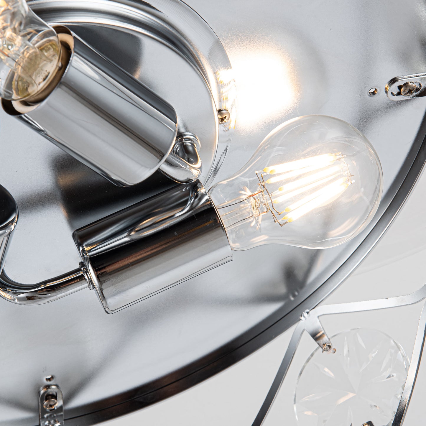 Luxe Twirl 36" Modern 3-Blades Chrome Retractable Fandalier Ceiling Fan