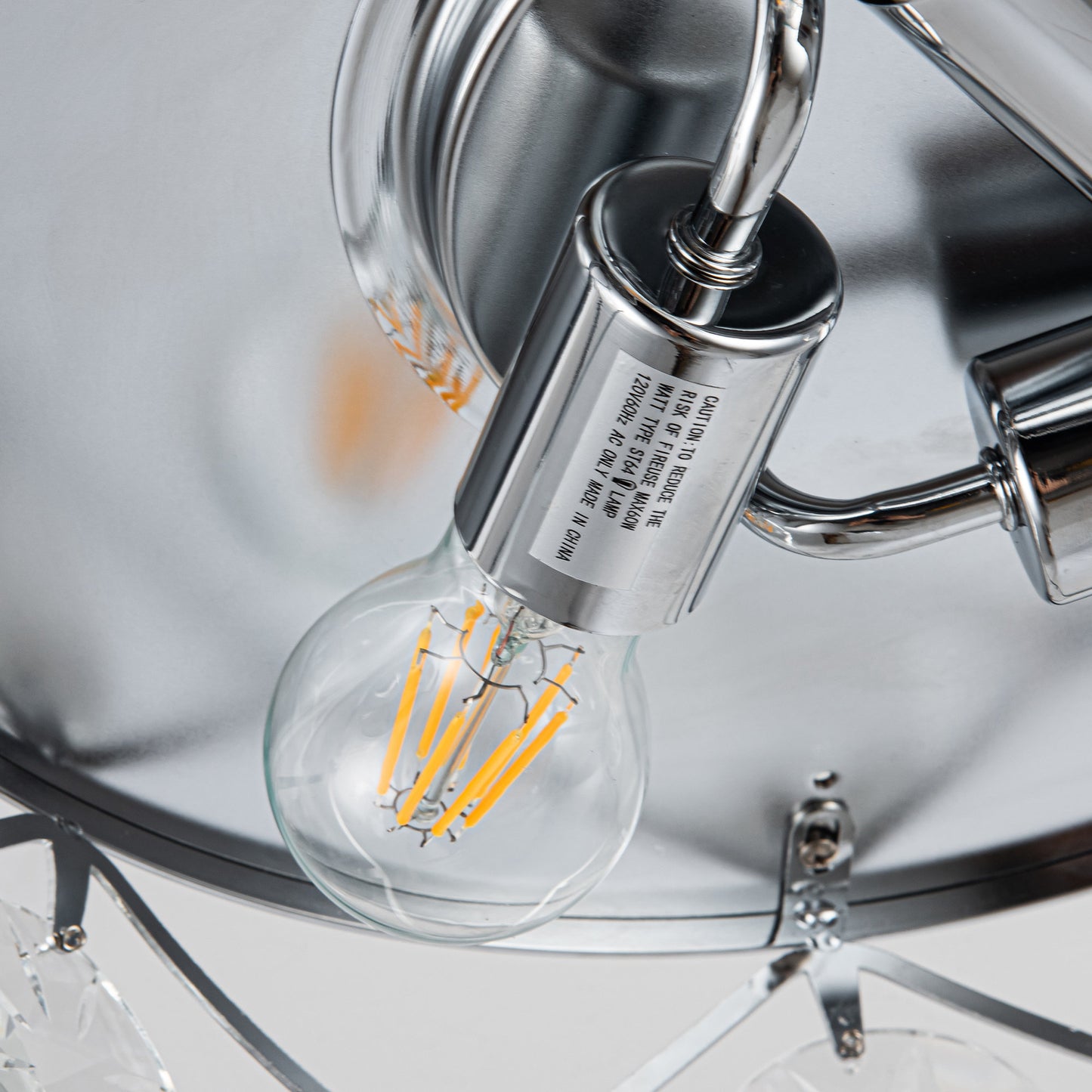 Luxe Twirl 36" Modern 3-Blades Chrome Retractable Fandalier Ceiling Fan