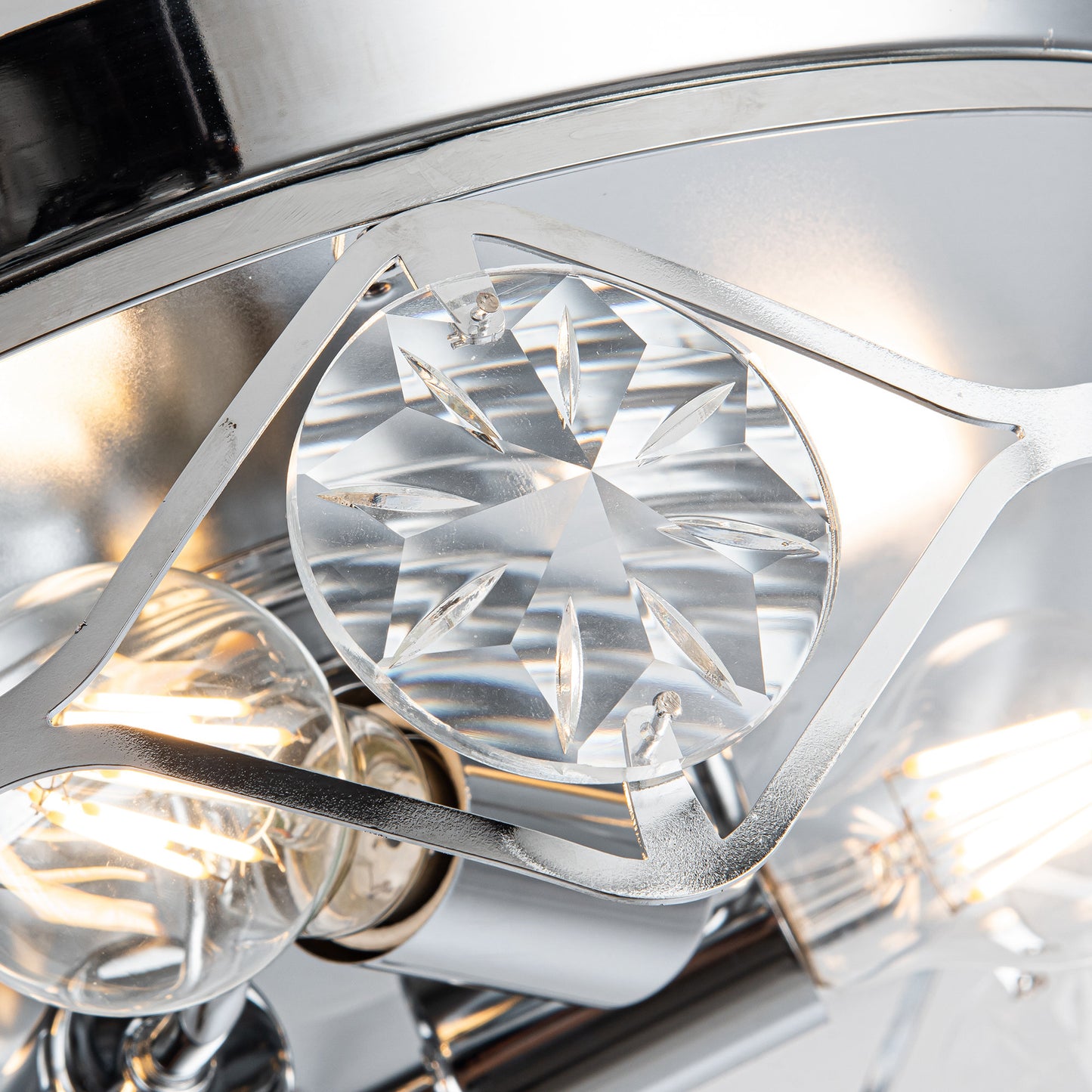 Luxe Twirl 36" Modern 3-Blades Chrome Retractable Fandalier Ceiling Fan