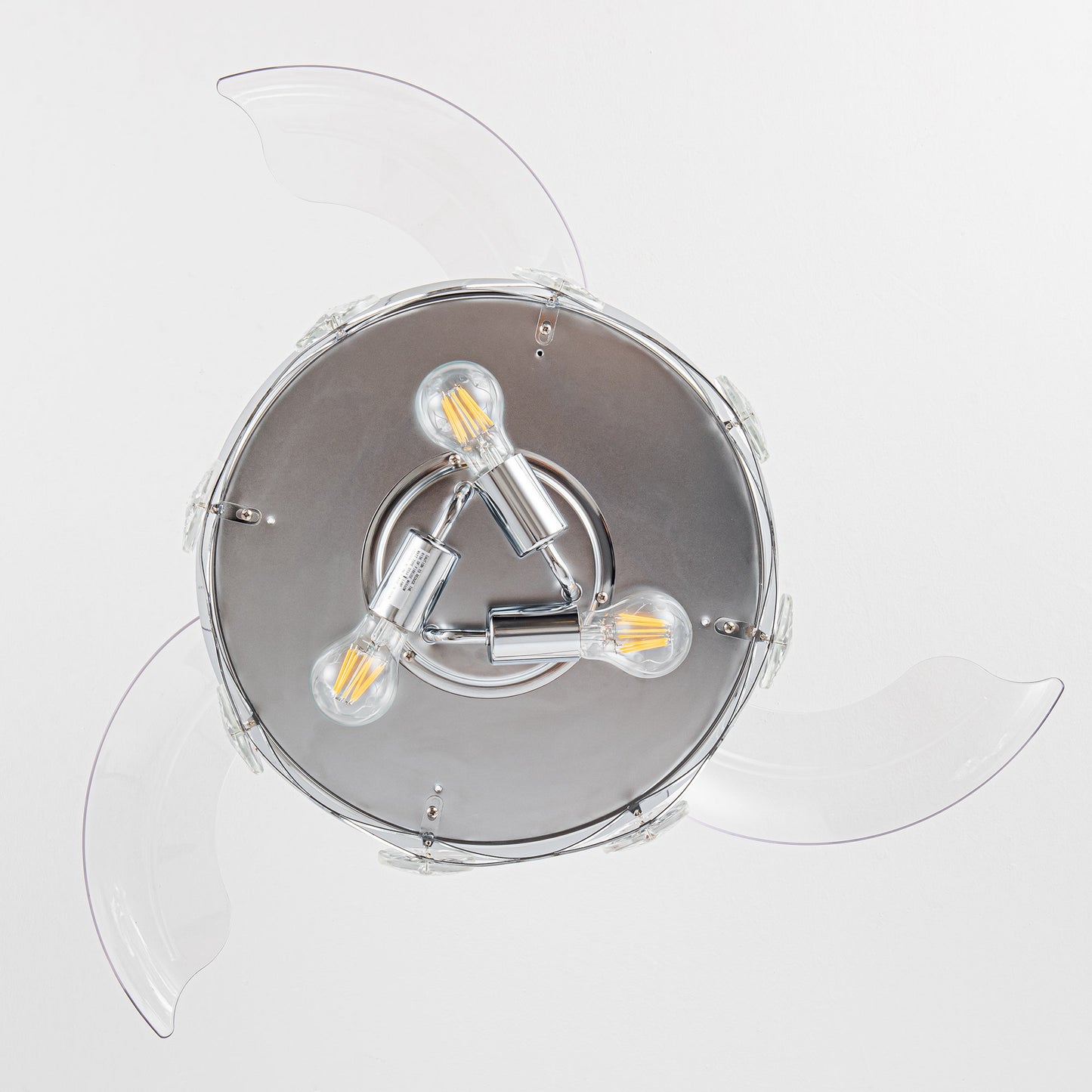 Luxe Twirl 36" Modern 3-Blades Chrome Retractable Fandalier Ceiling Fan