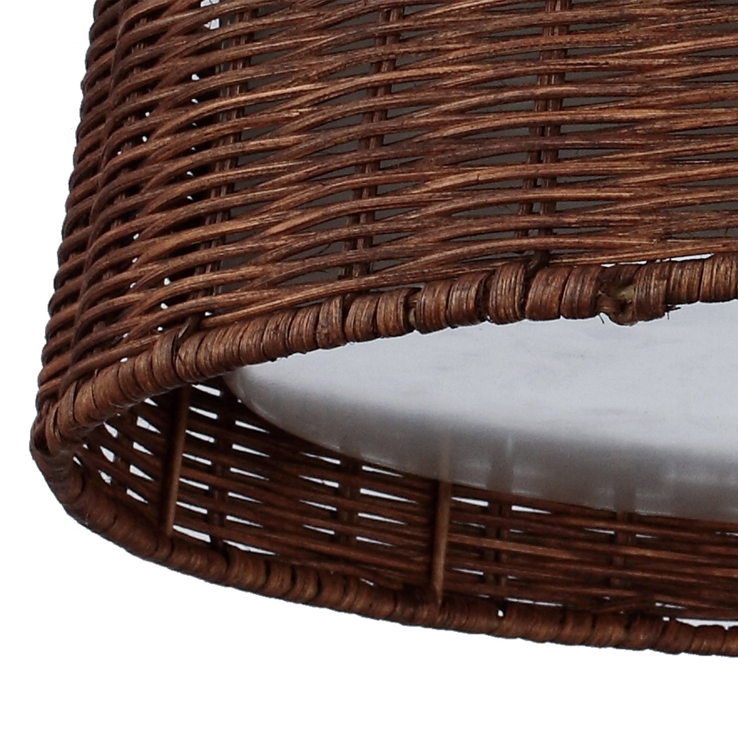 Lusteria 17" Brown Rattan LED Flush Mount Ceiling Light