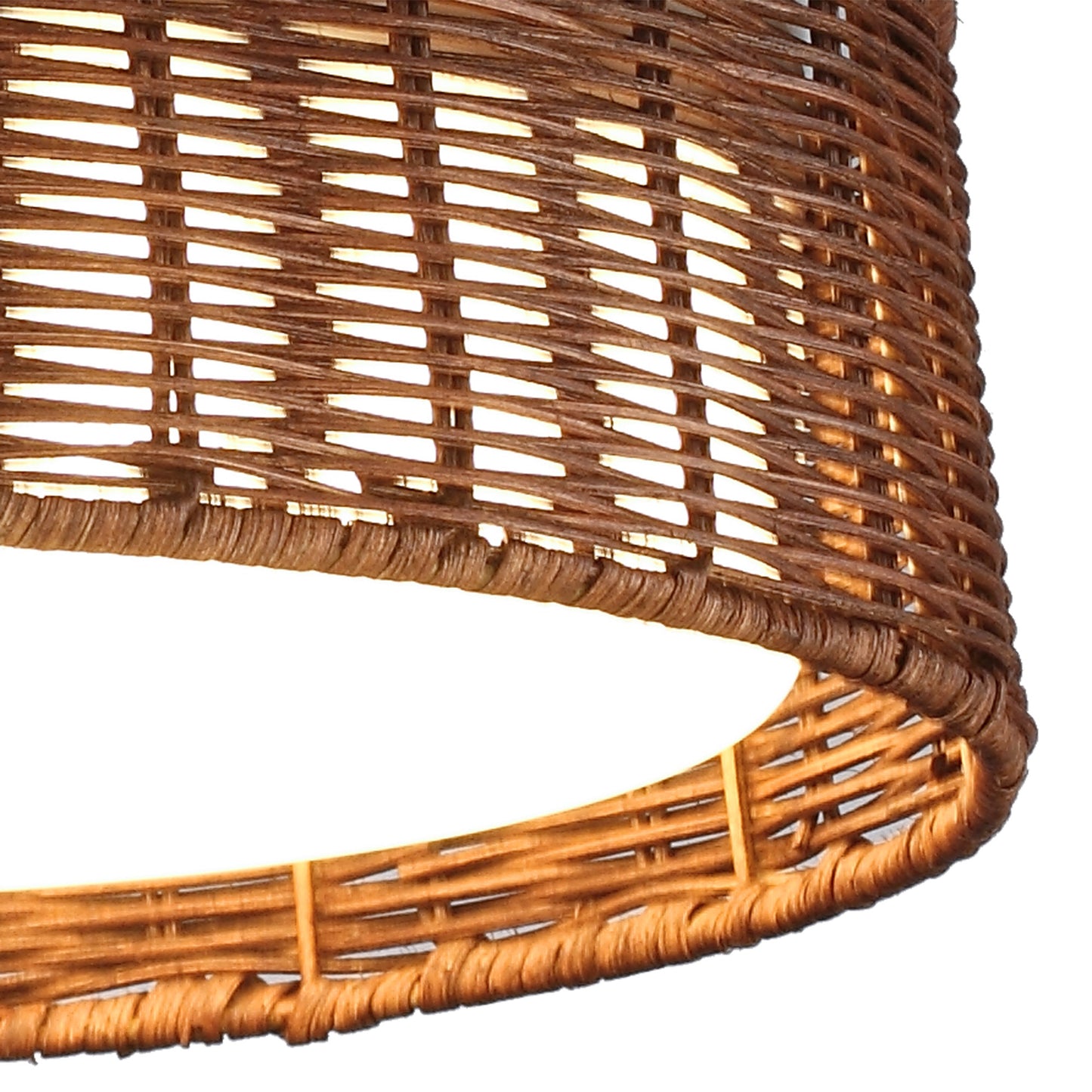 Lusteria 17" Brown Rattan LED Flush Mount Ceiling Light