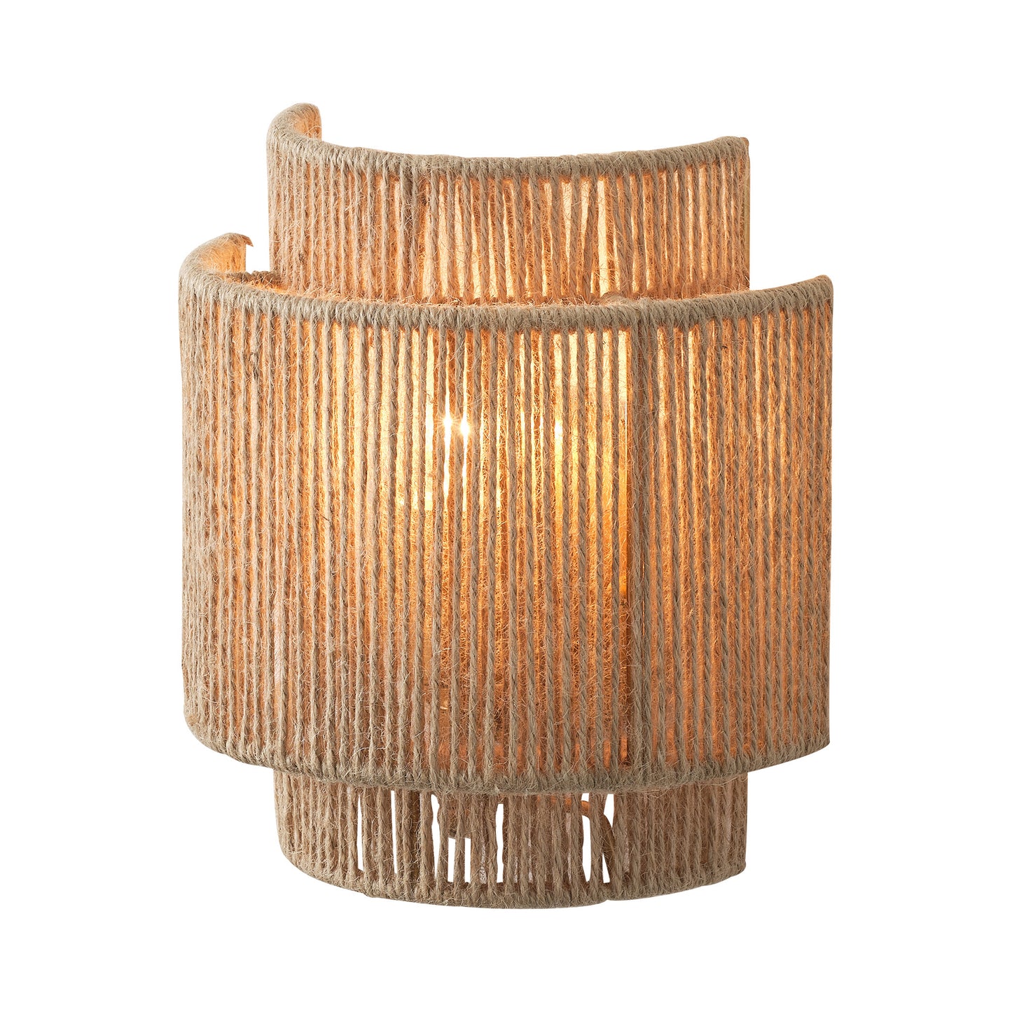 Lusteria 9" Boho Hand Woven Hemp Rope 1-Light Wall Sconce Light