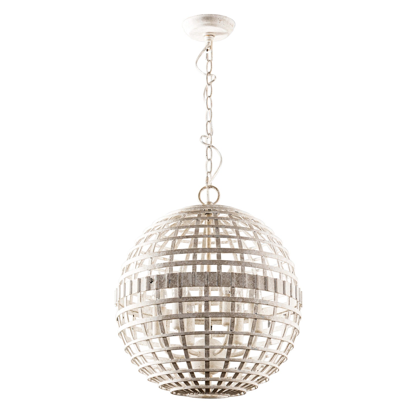 Lusteria 16" Antique White 6-Light Globe Farmhouse Chandelier