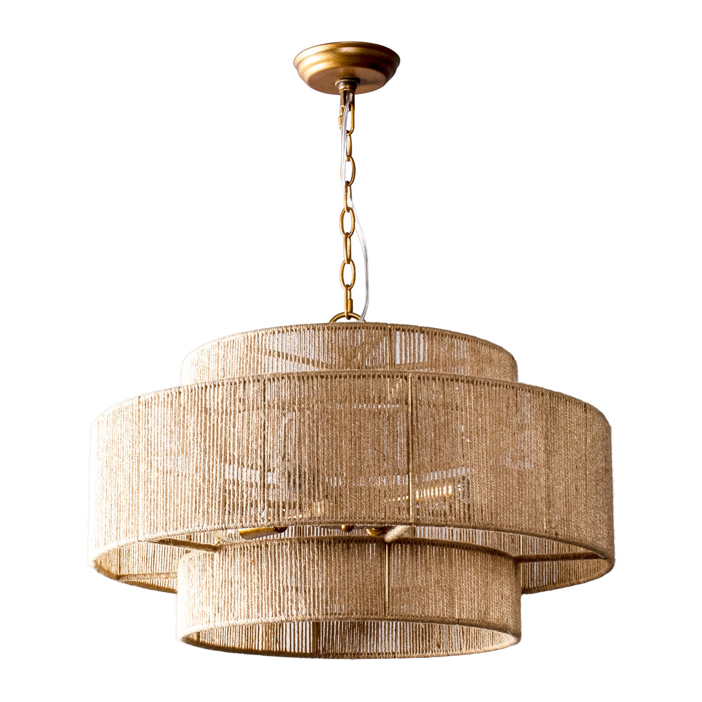Lusteria 24" Gold 2-Tiered 6-Light Farmhouse Chandelier