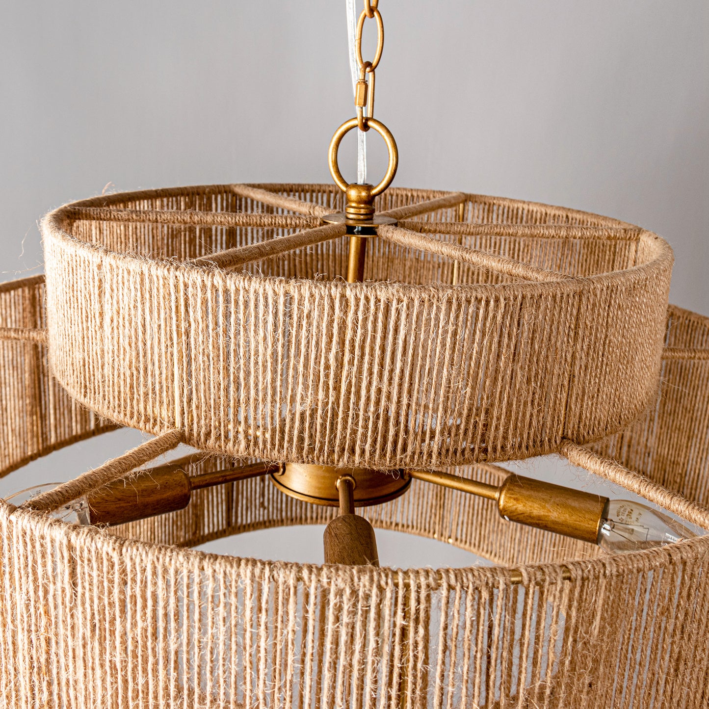 Lusteria 24" Gold 2-Tiered 6-Light Farmhouse Chandelier