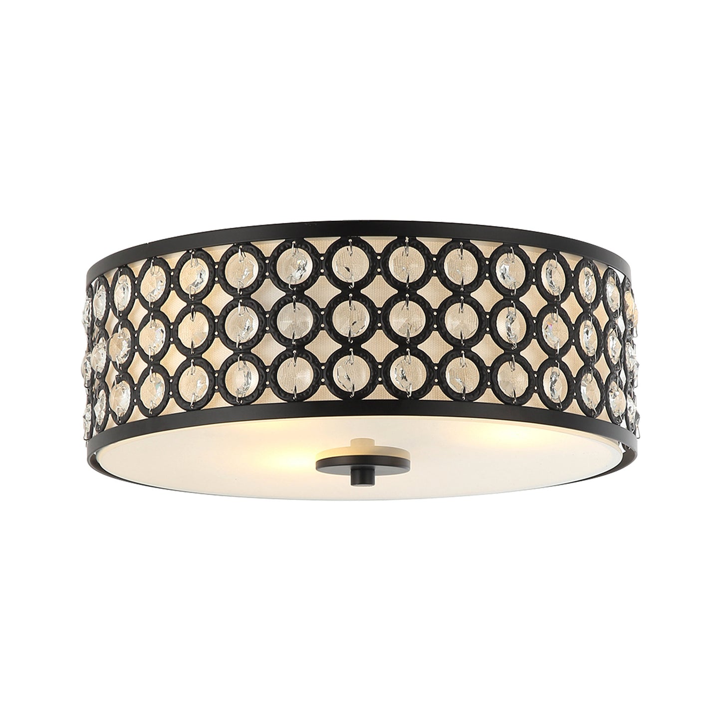 Lusteria Modern Black Crystal Flush Mount Ceiling Light
