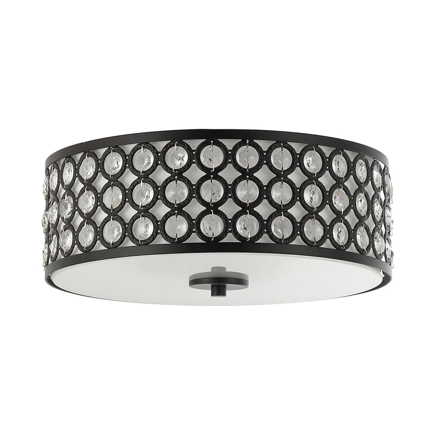 Lusteria Modern Black Crystal Flush Mount Ceiling Light