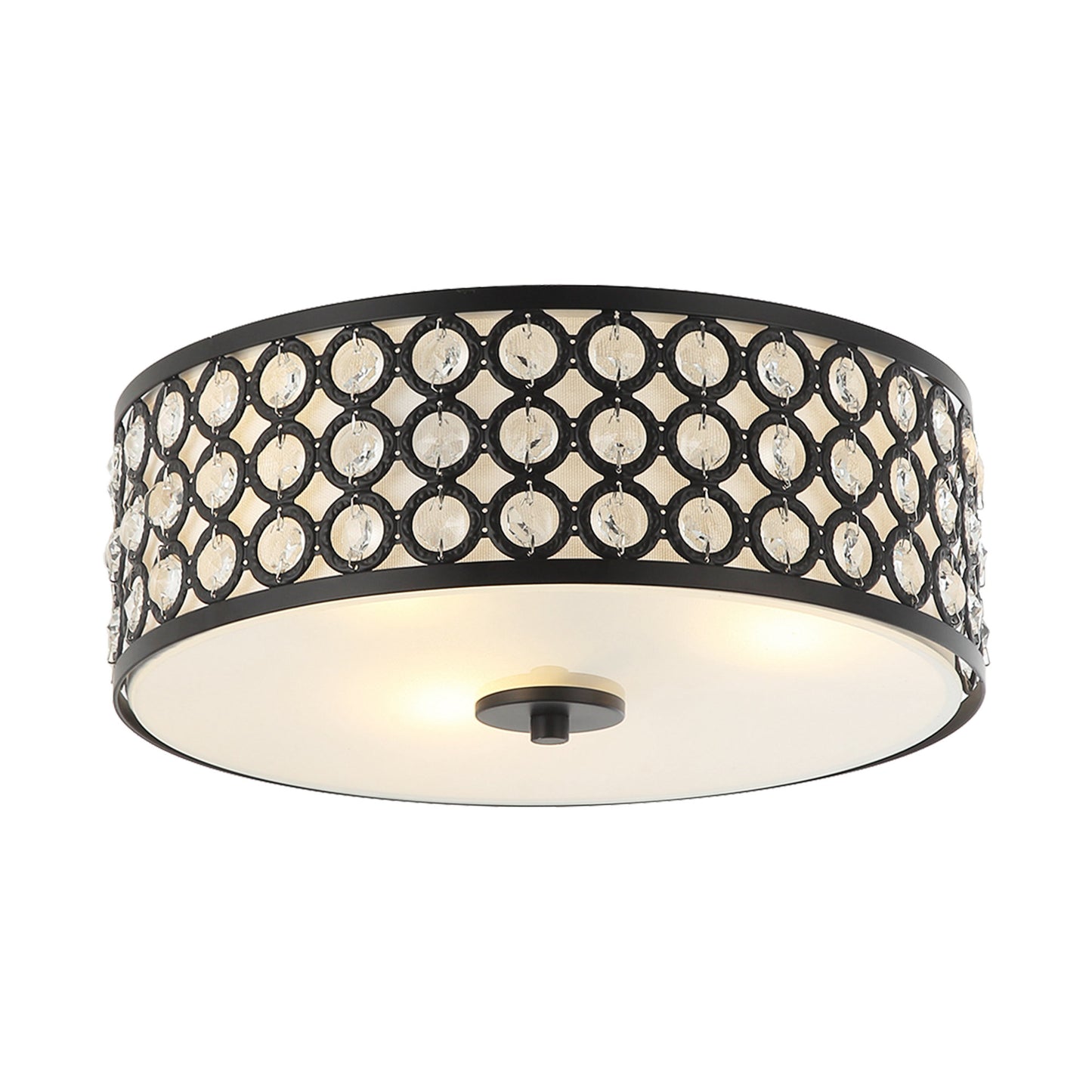 Lusteria Modern Black Crystal Flush Mount Ceiling Light