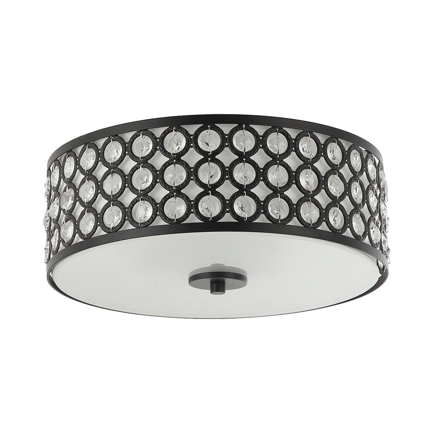 Lusteria Modern Black Crystal Flush Mount Ceiling Light