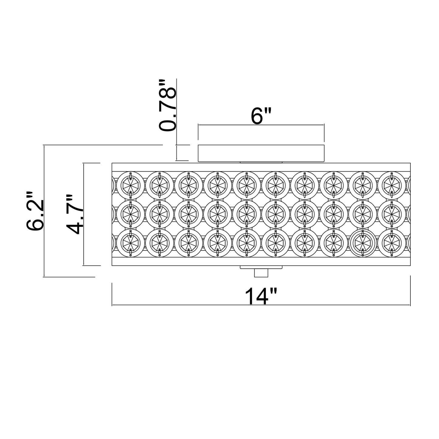 Lusteria Modern Black Crystal Flush Mount Ceiling Light