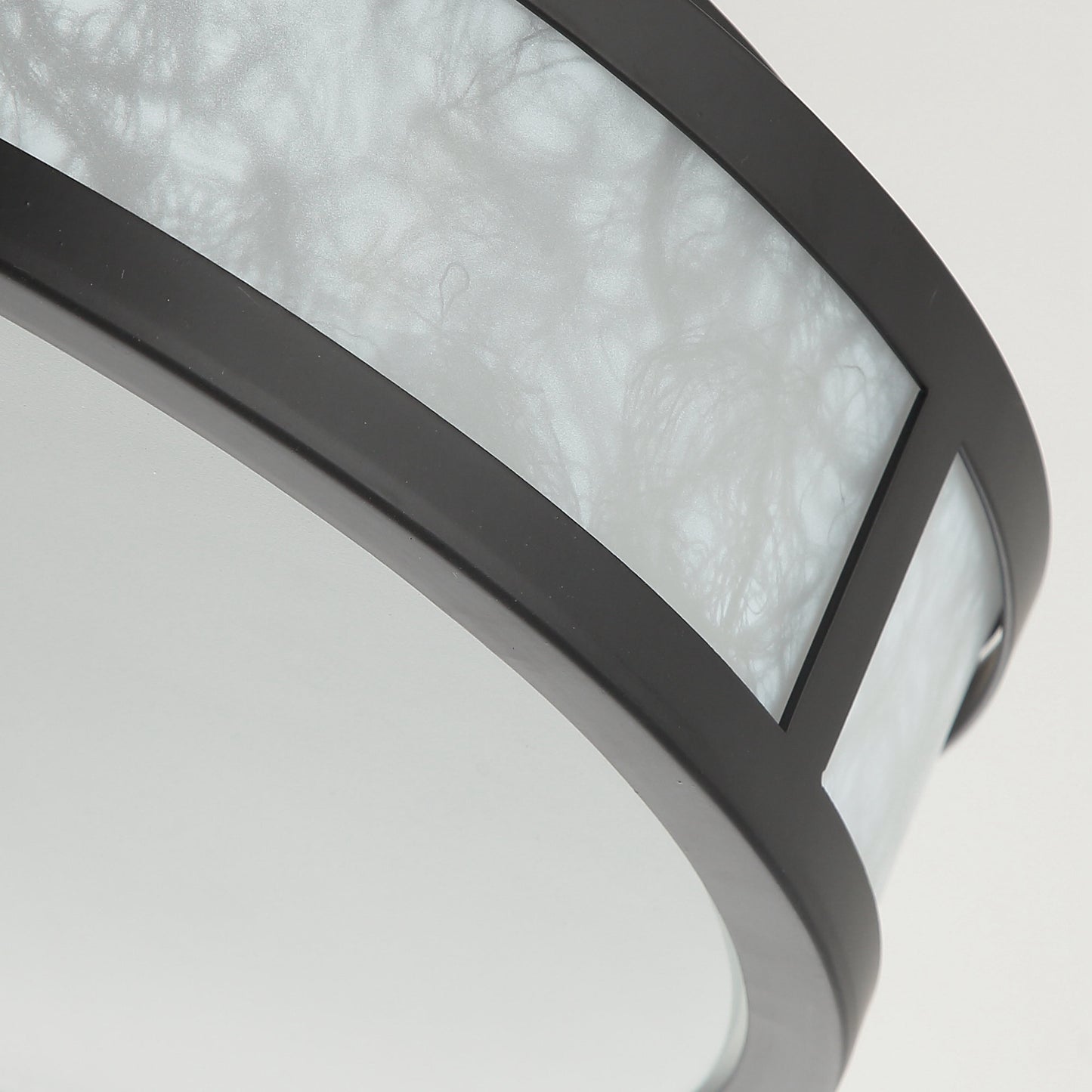 Lusteria 15.7" Modern Black 3-Light Drum Flush Mount Ceiling Light