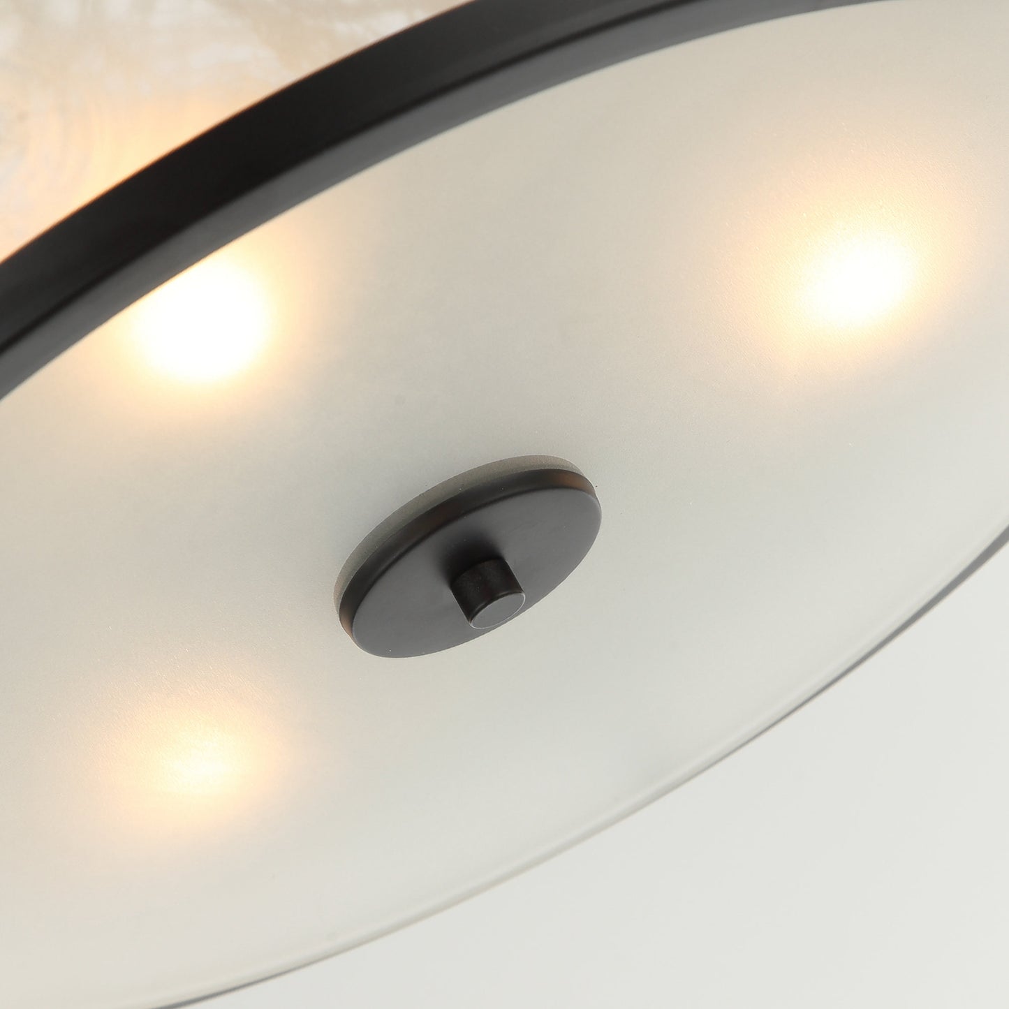 Lusteria 15.7" Modern Black 3-Light Drum Flush Mount Ceiling Light