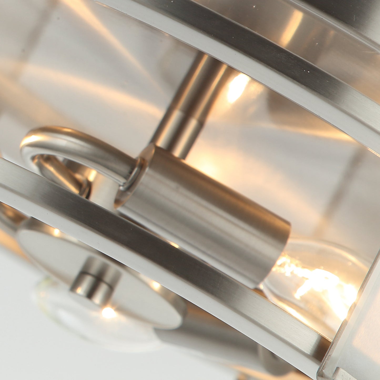 Lusteria 15" Modern Satin Nickel 3-Light Flush Mount Ceiling Light