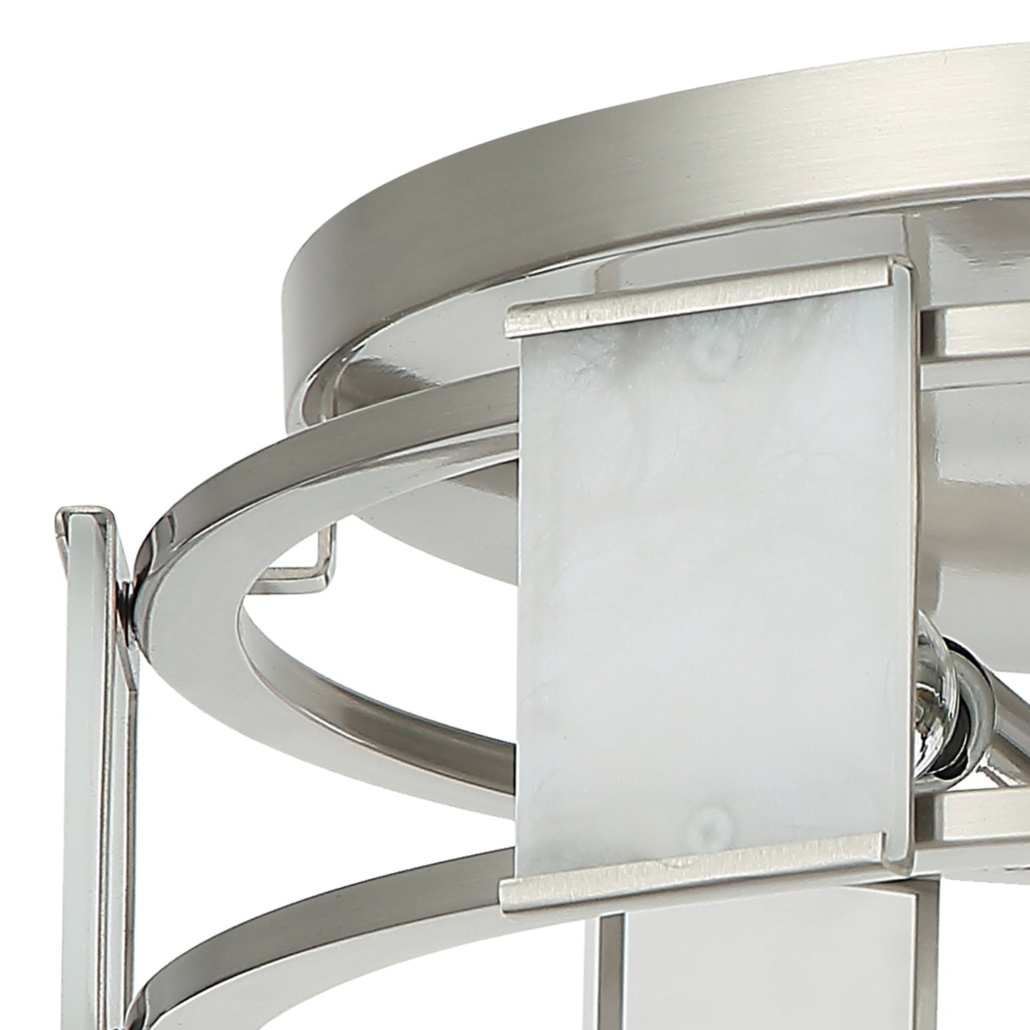 Lusteria 15" Modern Satin Nickel 3-Light Flush Mount Ceiling Light