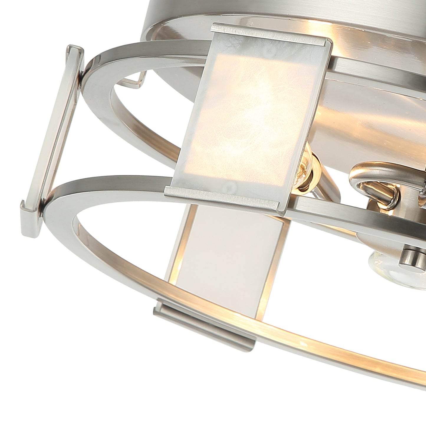 Lusteria 15" Modern Satin Nickel 3-Light Flush Mount Ceiling Light