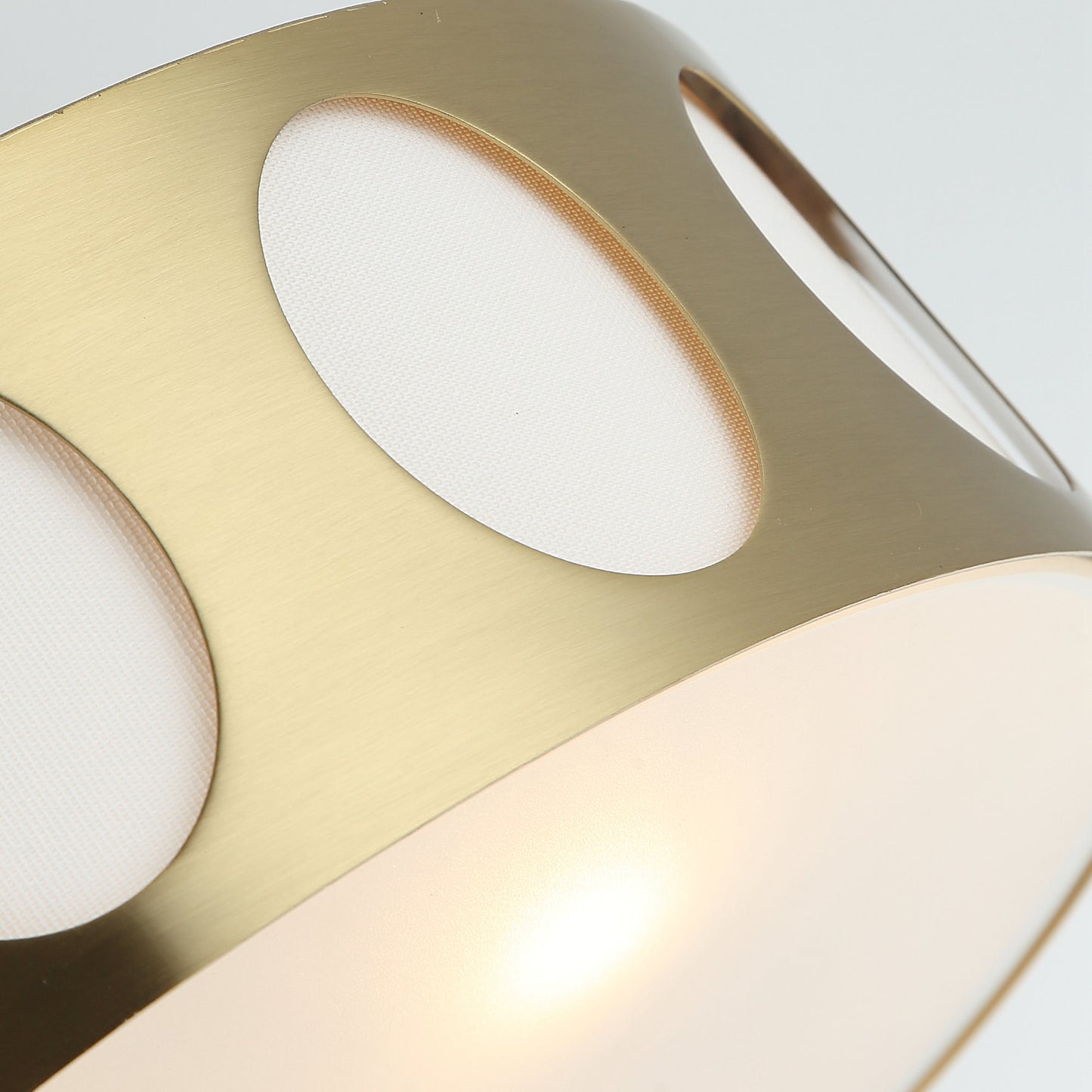 Lusteria 13.8" Modern Gold 3-Light Drum Flush Mount Ceiling Light