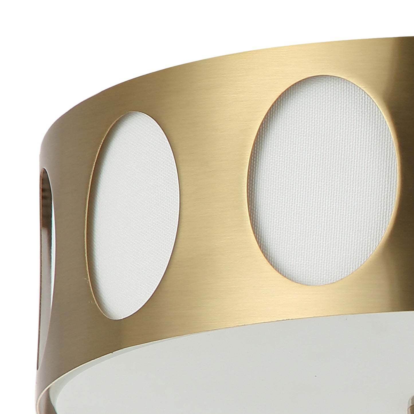 Lusteria 13.8" Modern Gold 3-Light Drum Flush Mount Ceiling Light