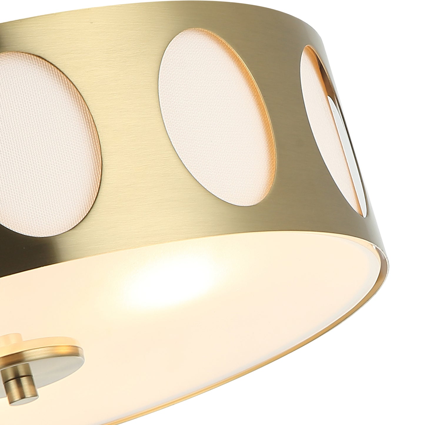 Lusteria 13.8" Modern Gold 3-Light Drum Flush Mount Ceiling Light