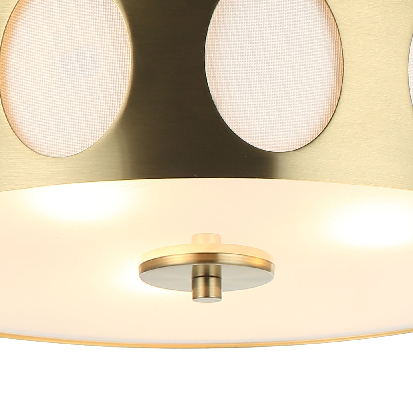 Lusteria 13.8" Modern Gold 3-Light Drum Flush Mount Ceiling Light