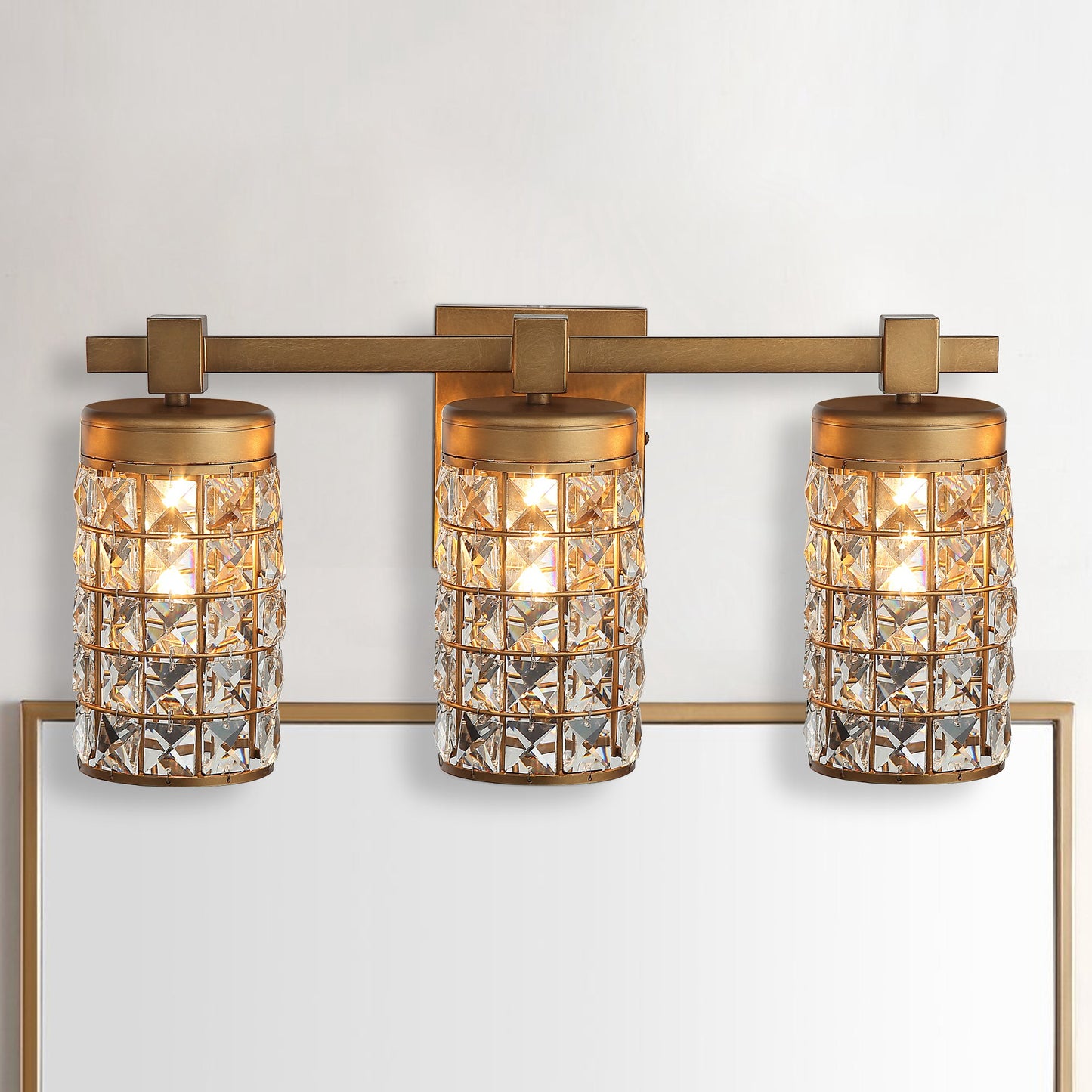 Lusteria 20" Modern Gold Bathroom 3-Light Wall Sconce