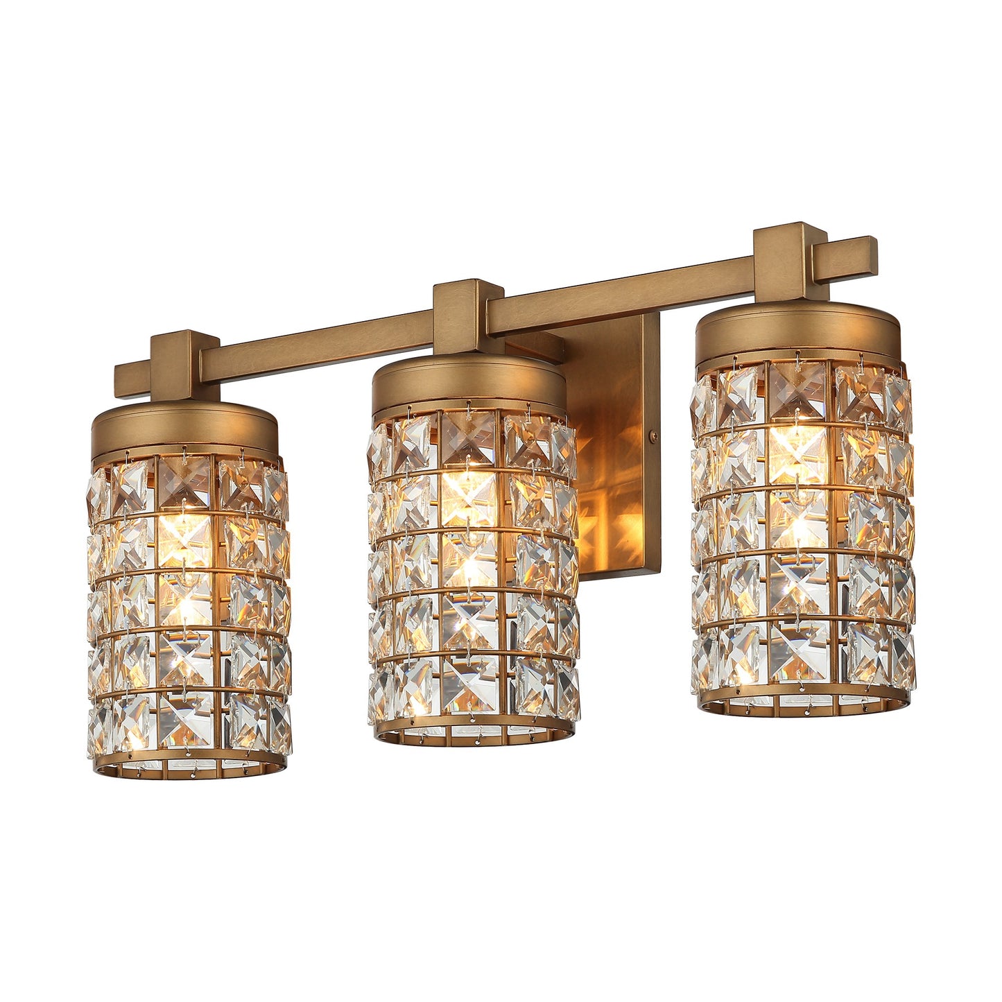 Lusteria 20" Modern Gold Bathroom 3-Light Wall Sconce