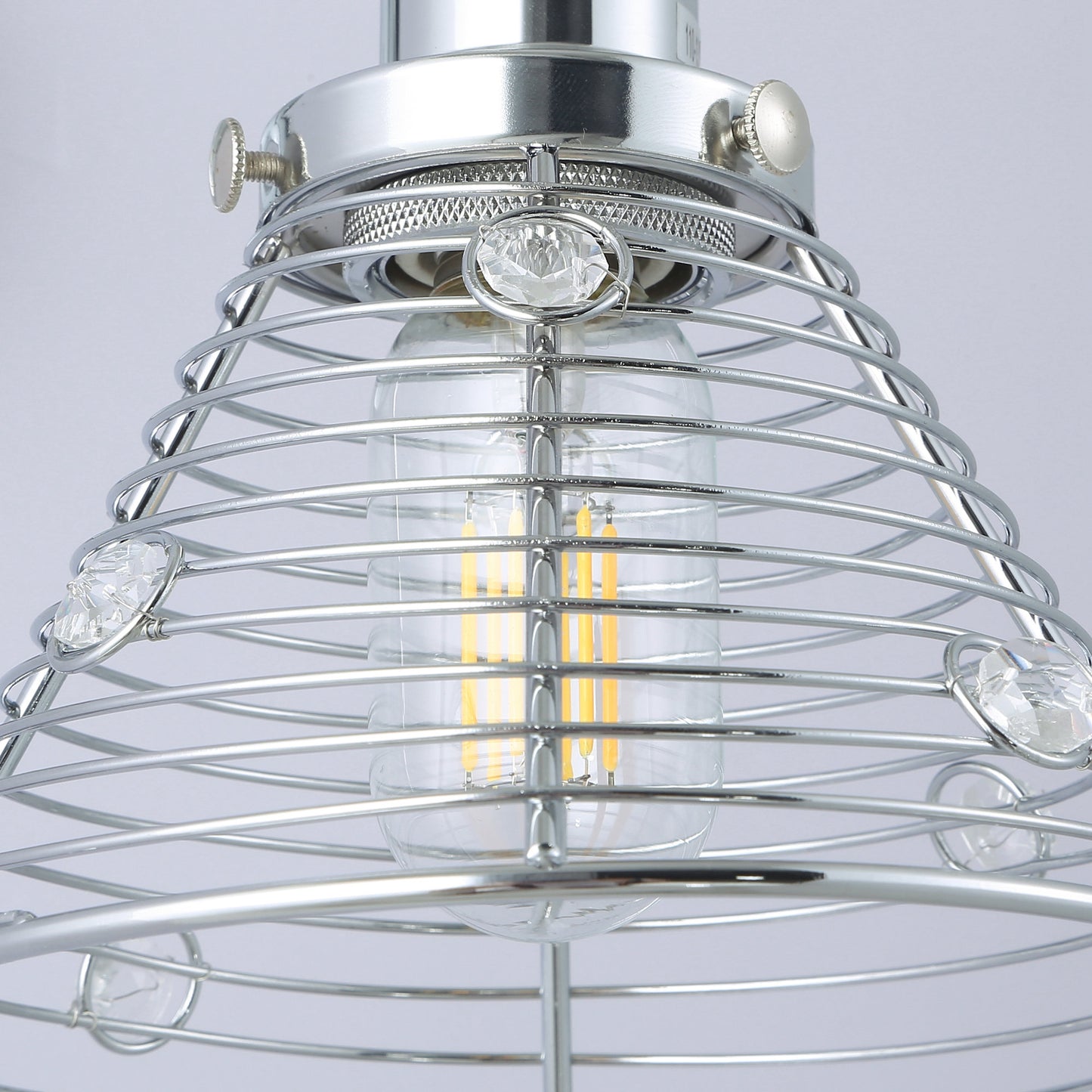 Lusteria 6.88" 1-Light Modern Chrome Crystal Wall Sconce Light